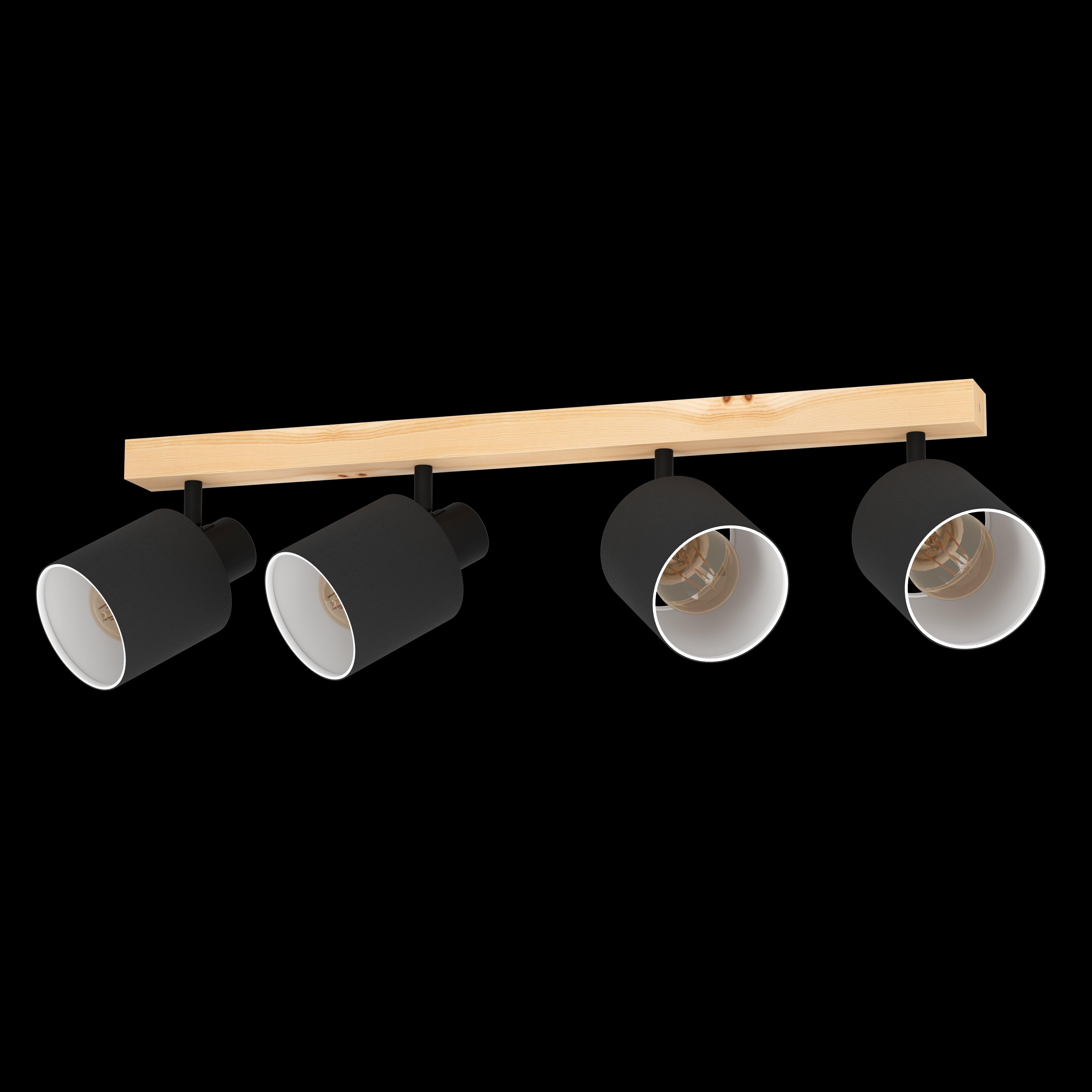 eglo batallas wood black 4 light bar spotlight living room image