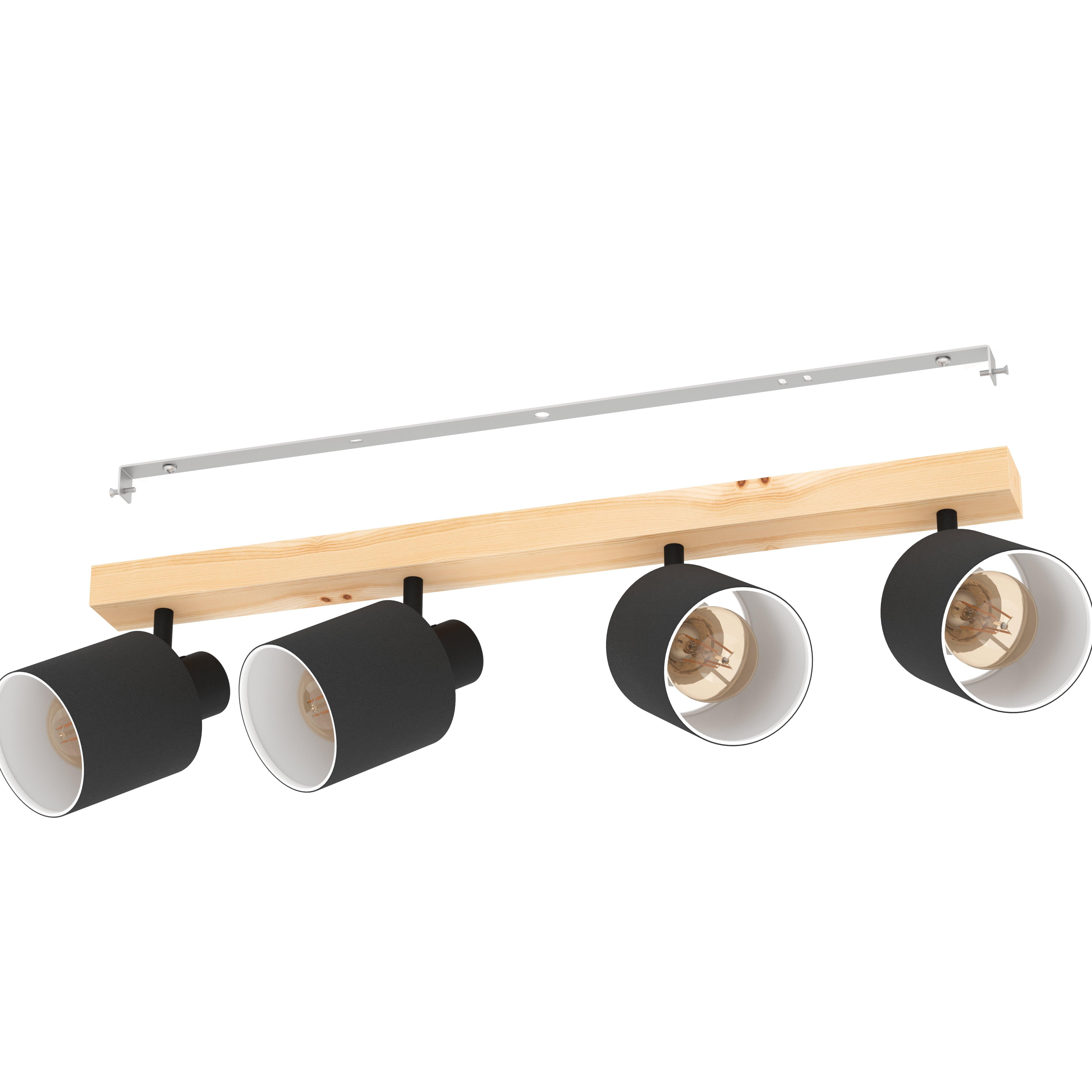 eglo batallas wood black 4 light bar spotlight kitchen lighting