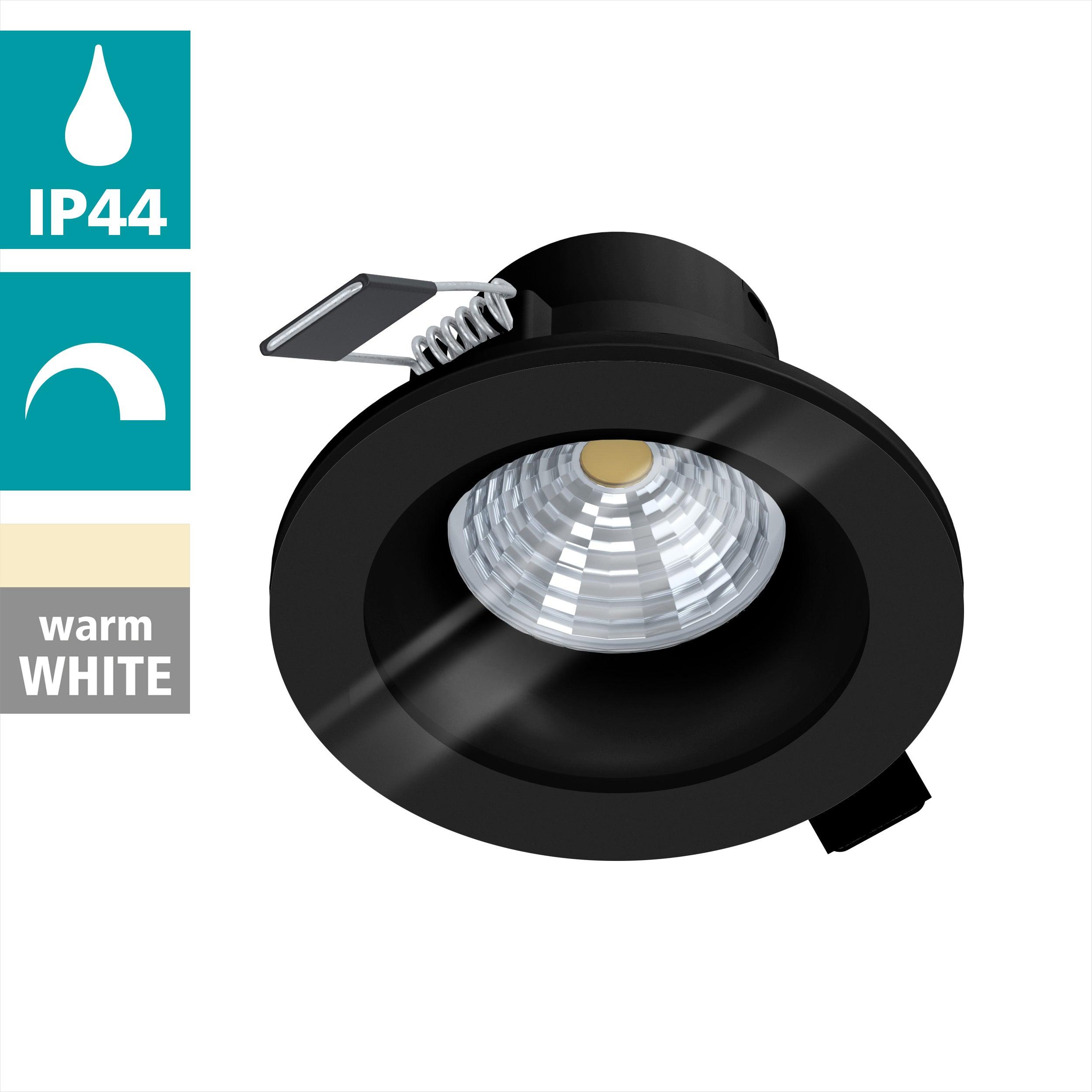 eglo salabate black led recessed ceiling light warm white kitchen lighting