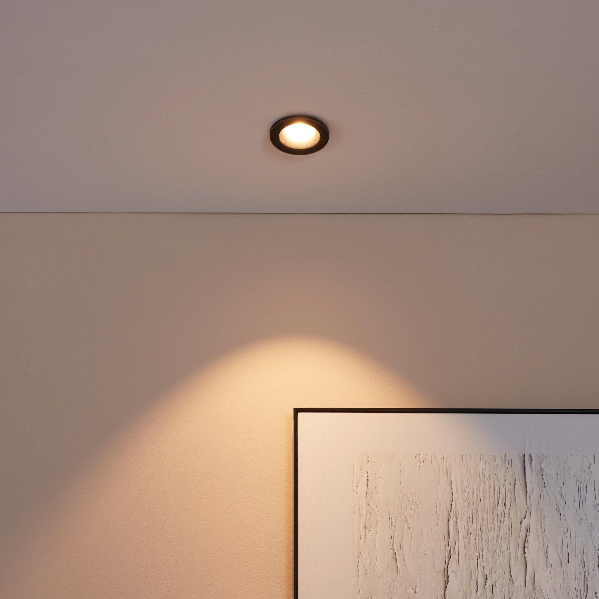 eglo salabate black led recessed ceiling light warm white