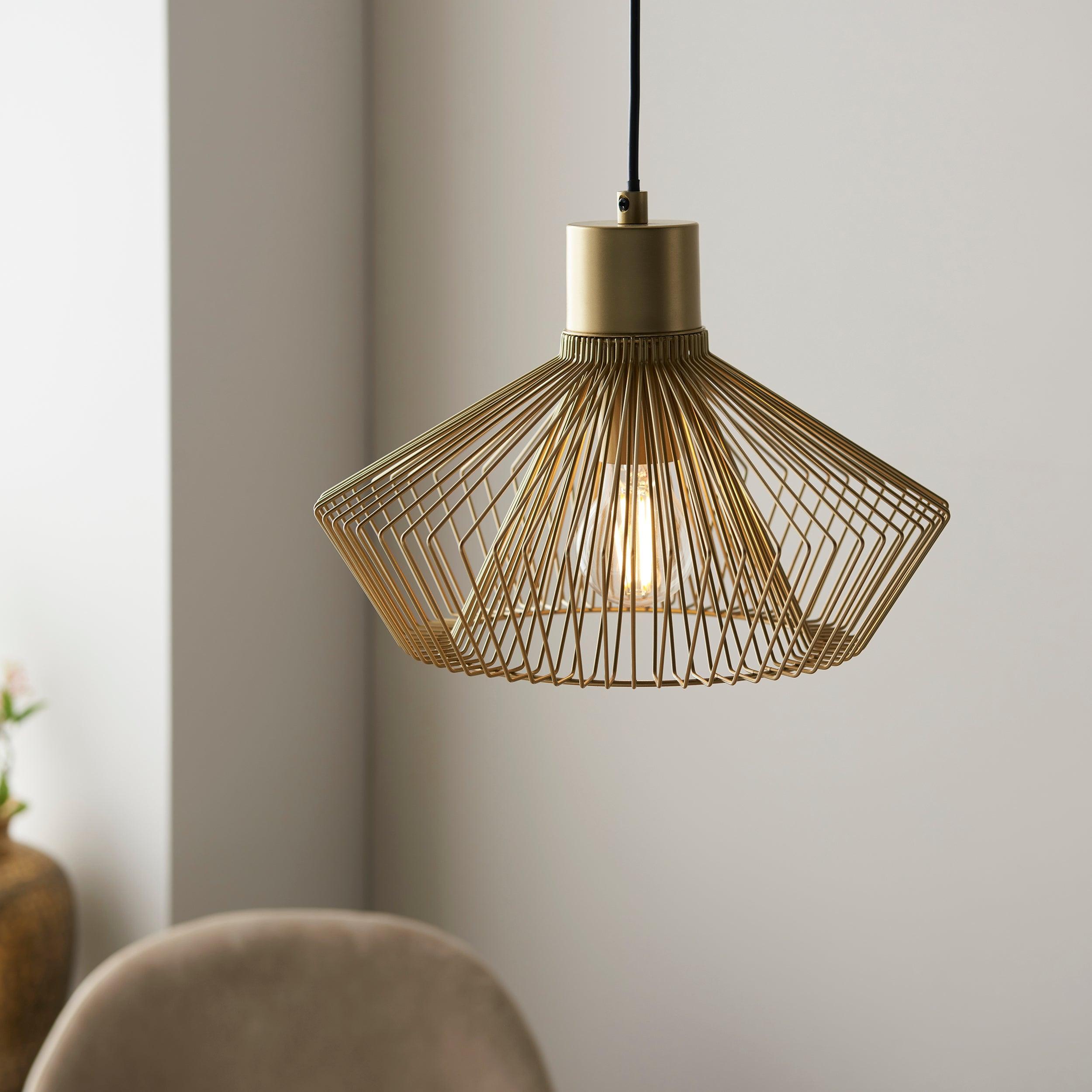 Endon Kimberley 1 Light Gold Ceiling Pendant