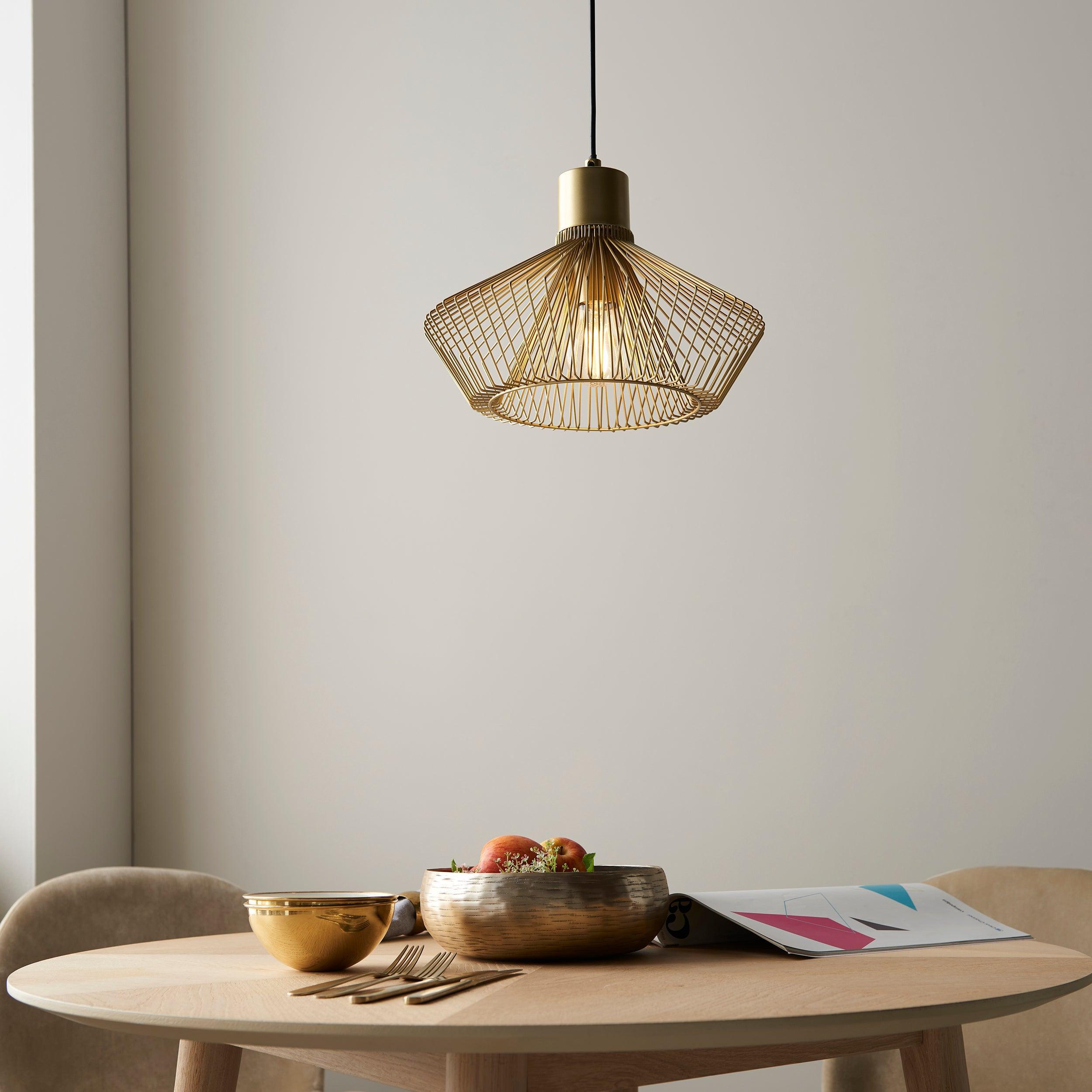 Endon Kimberley 1 Light Gold Ceiling Pendant