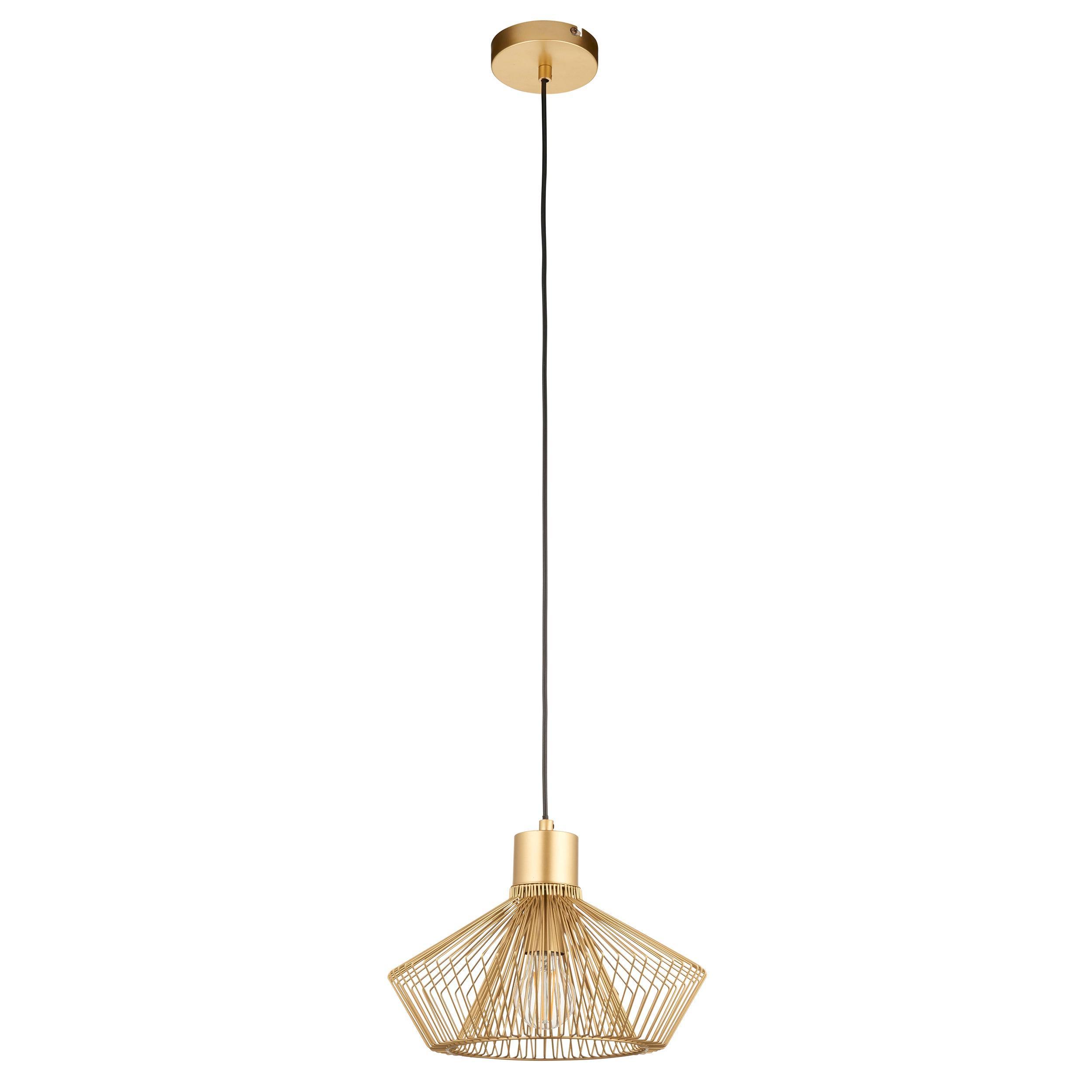 Endon Kimberley 1 Light Gold Ceiling Pendant-Ceiling Pendant Lights-Endon Lighting Living room light close up Tiffany Lighting Direct