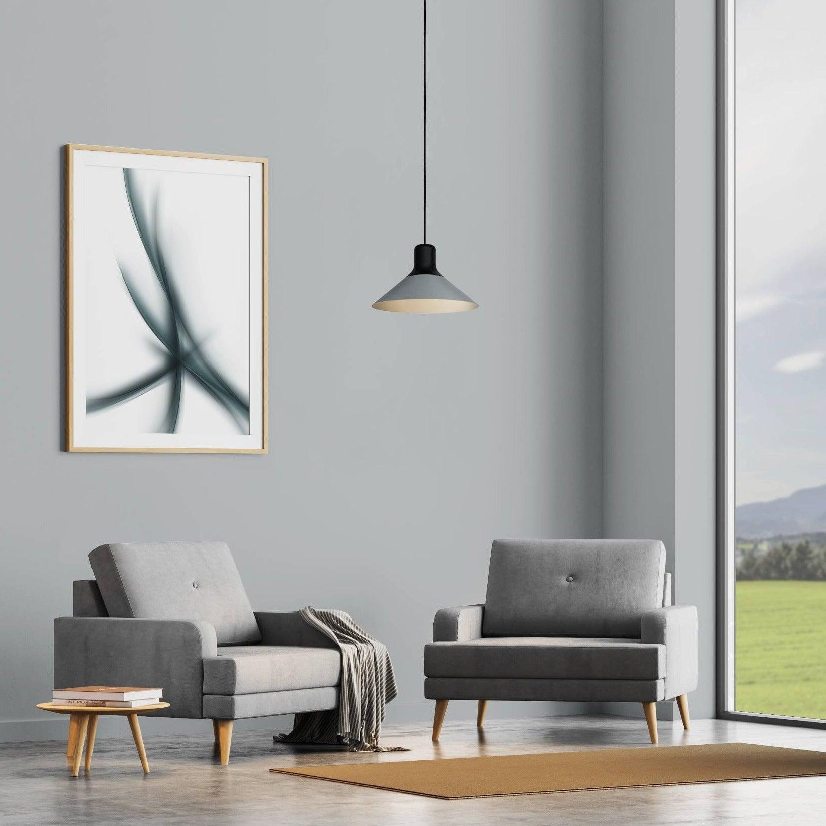 eglo abreosa grey black metal conical ceiling pendant