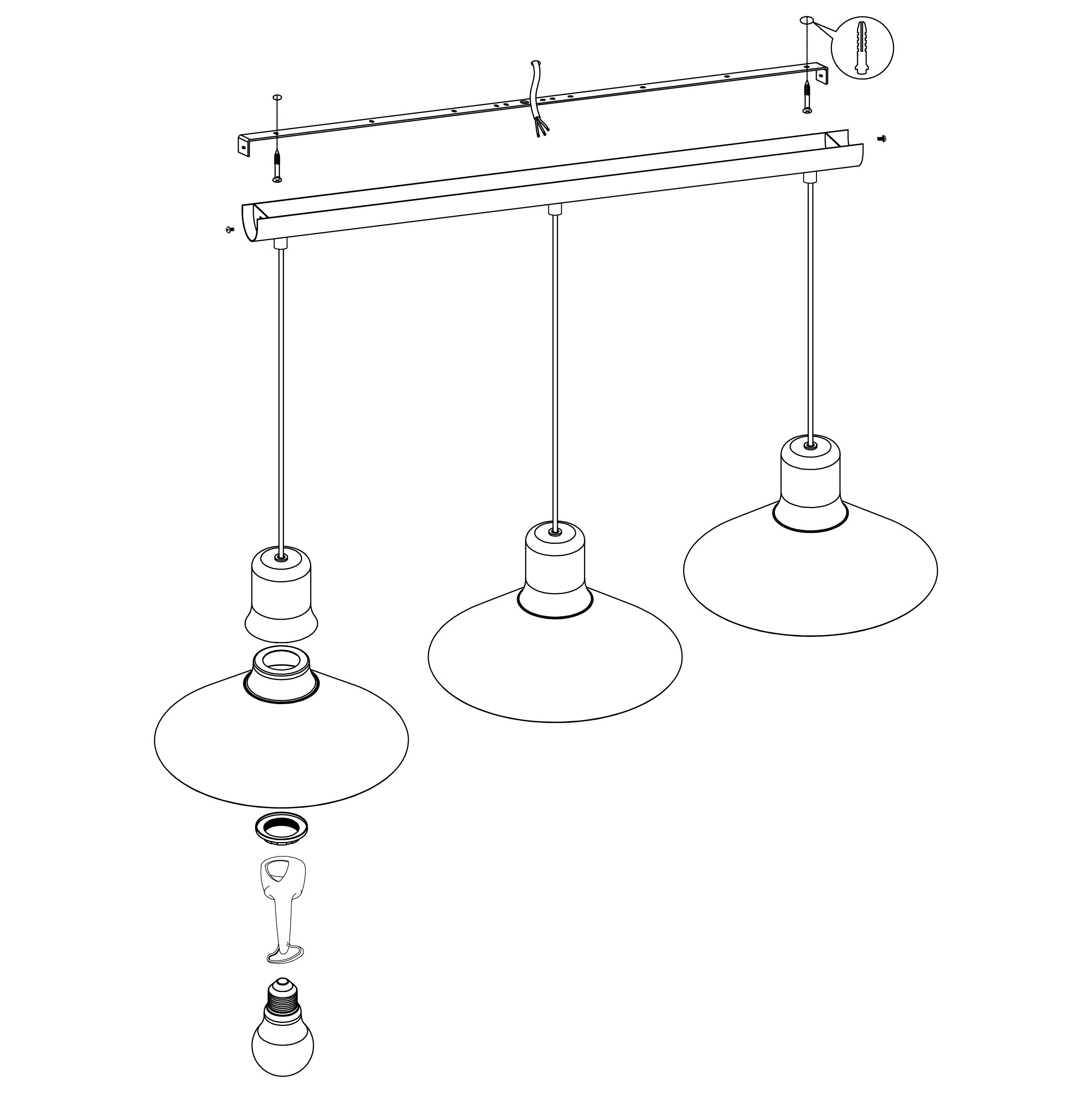 eglo abreosa 3 light grey black metal conical ceiling pendant kitchen lighting