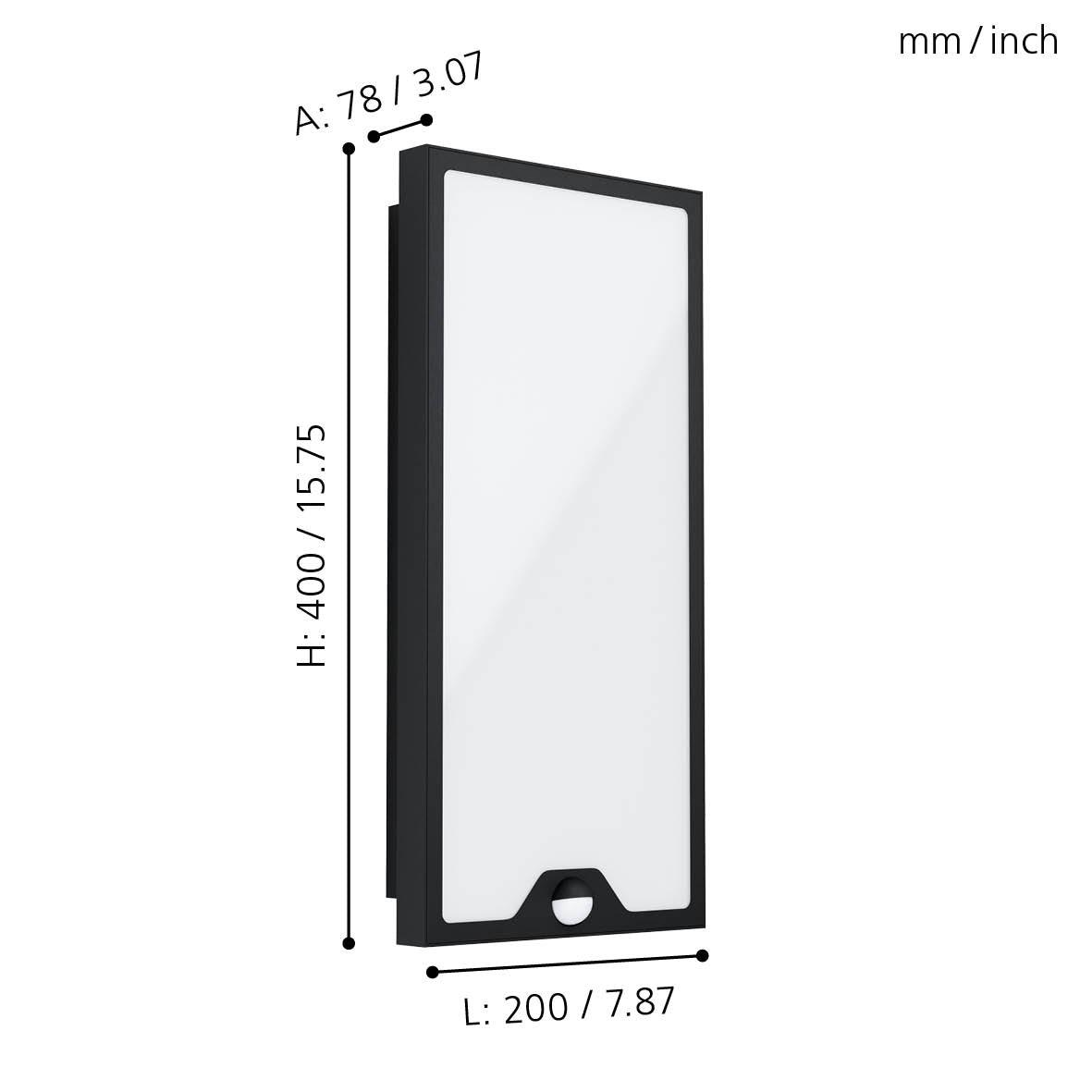 eglo casazza led black outdoor wall light ip44 kitchen lighting