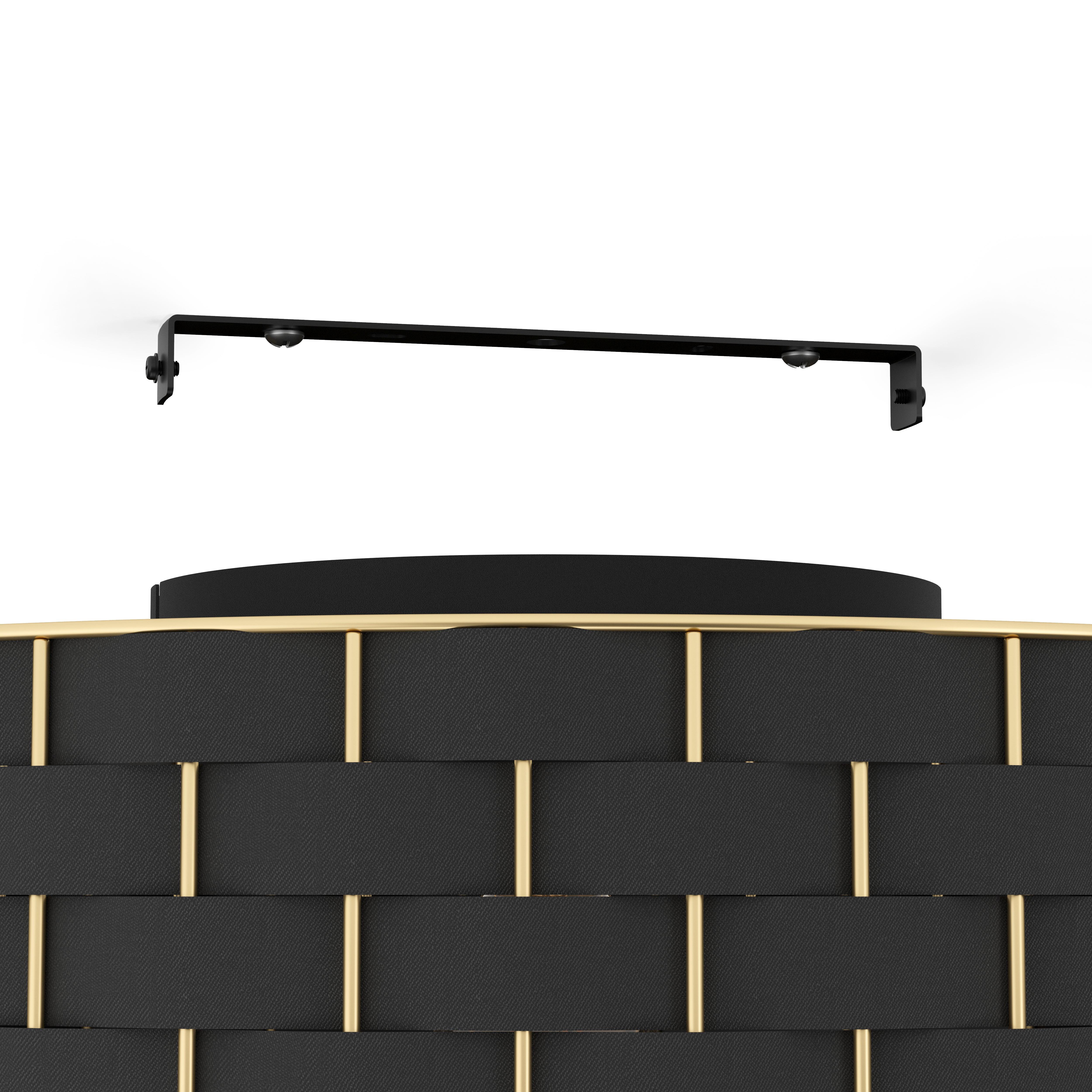 eglo marasales brass black fabric round ceiling flush Kitchen Lighting Close Up