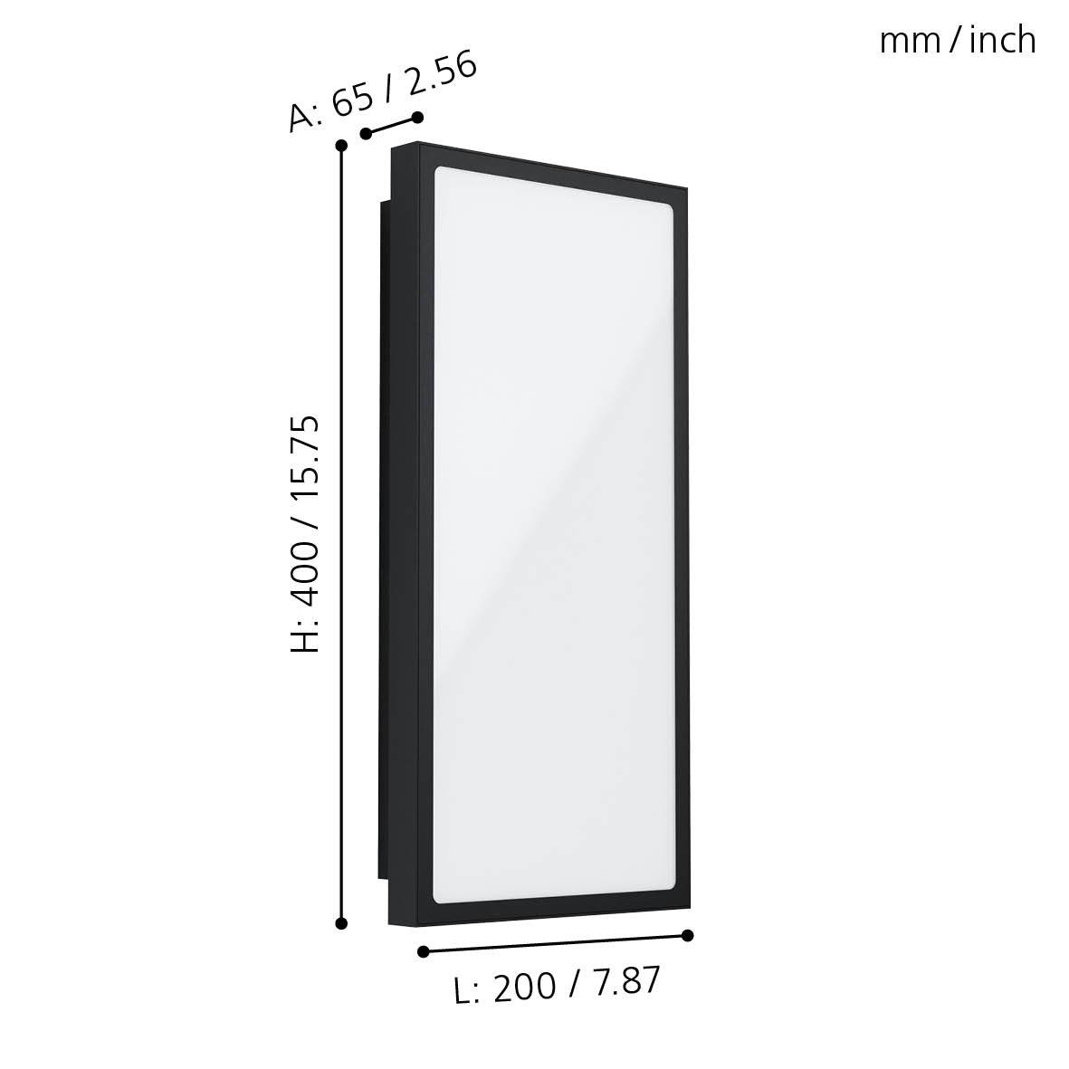 eglo casazza led black rectangular outdoor wall light ip44 kitchen lighting