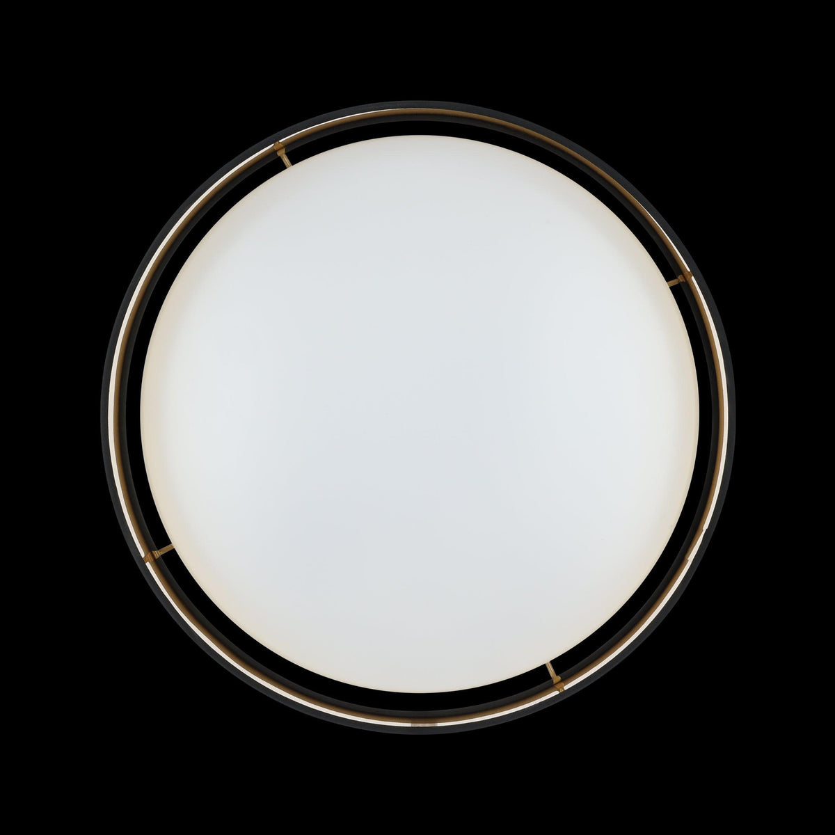 Eglo Maserlo 2 Round Black & Gold Fabric Flush Ceiling Light-warehouse-091026