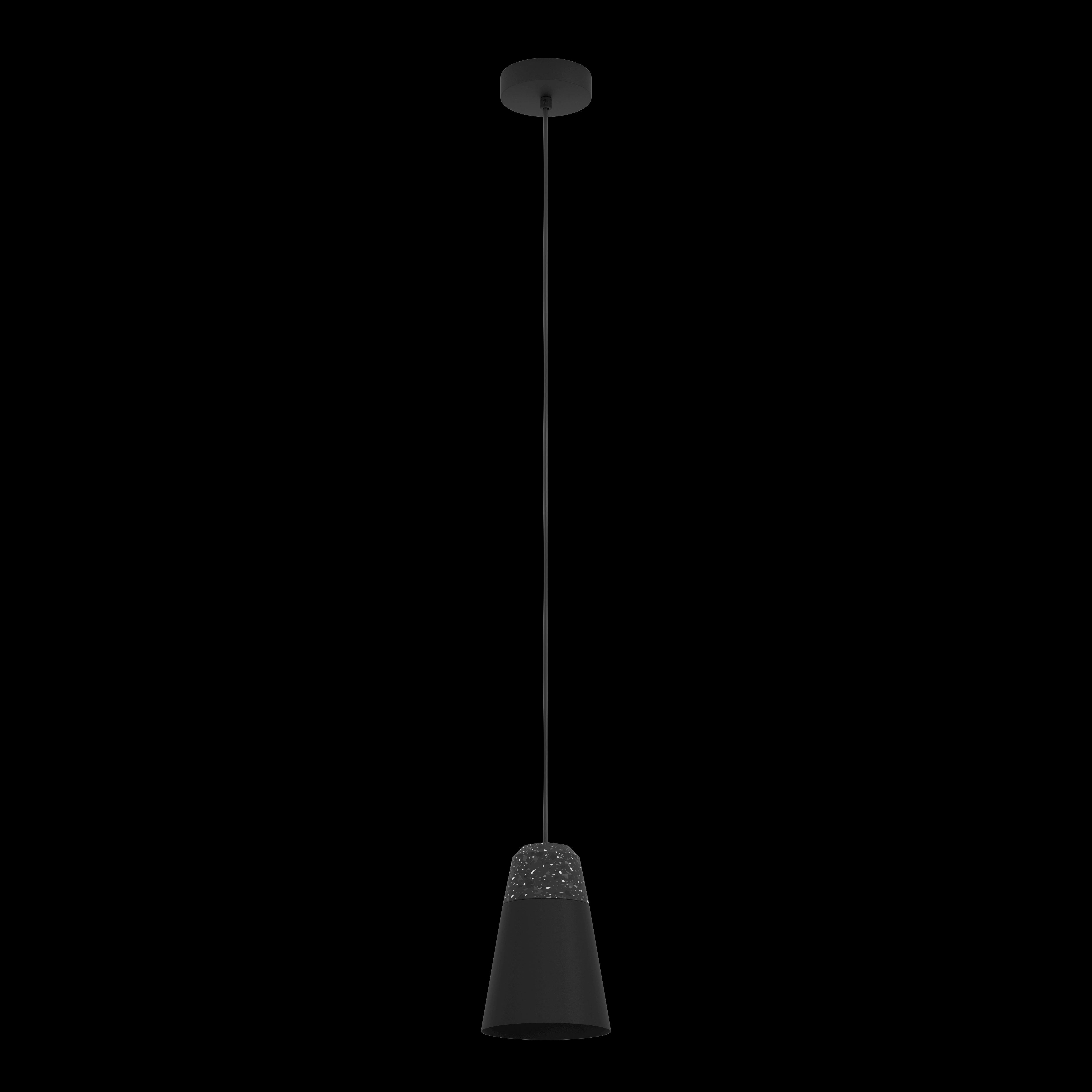 eglo canterras black dark grey conical metal pendant living room image