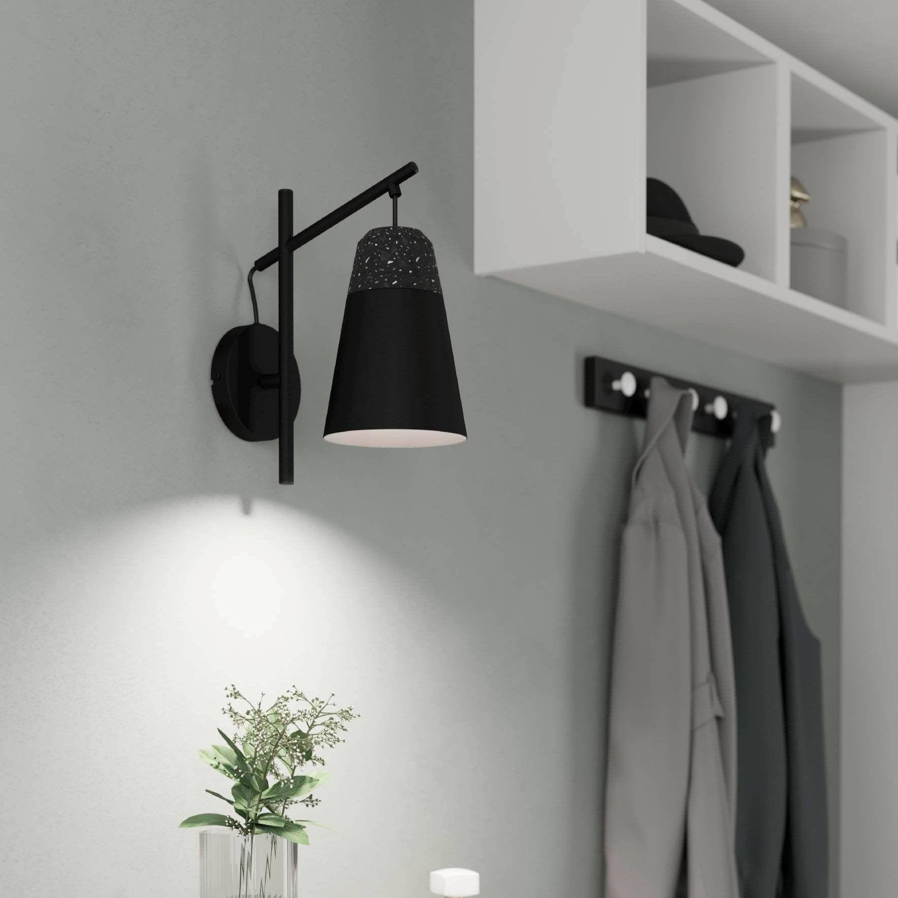 eglo canterras black terrazzo detail wall light