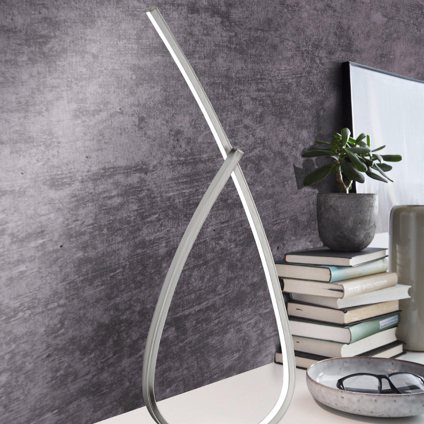 eglo palozza 1 nickel curved led table lamp living room image