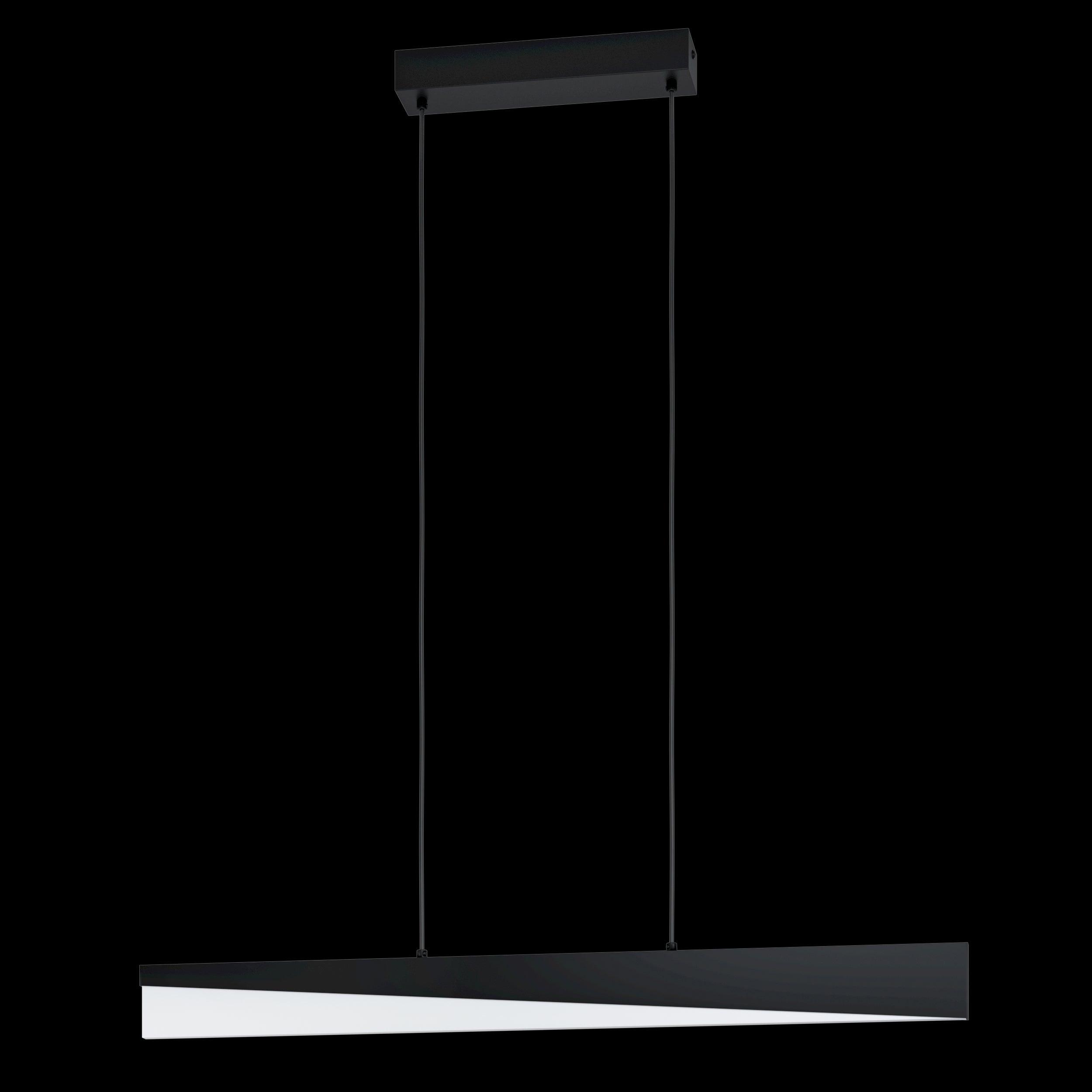 eglo isidro led black metal acrylic ceiling pendant living room close up