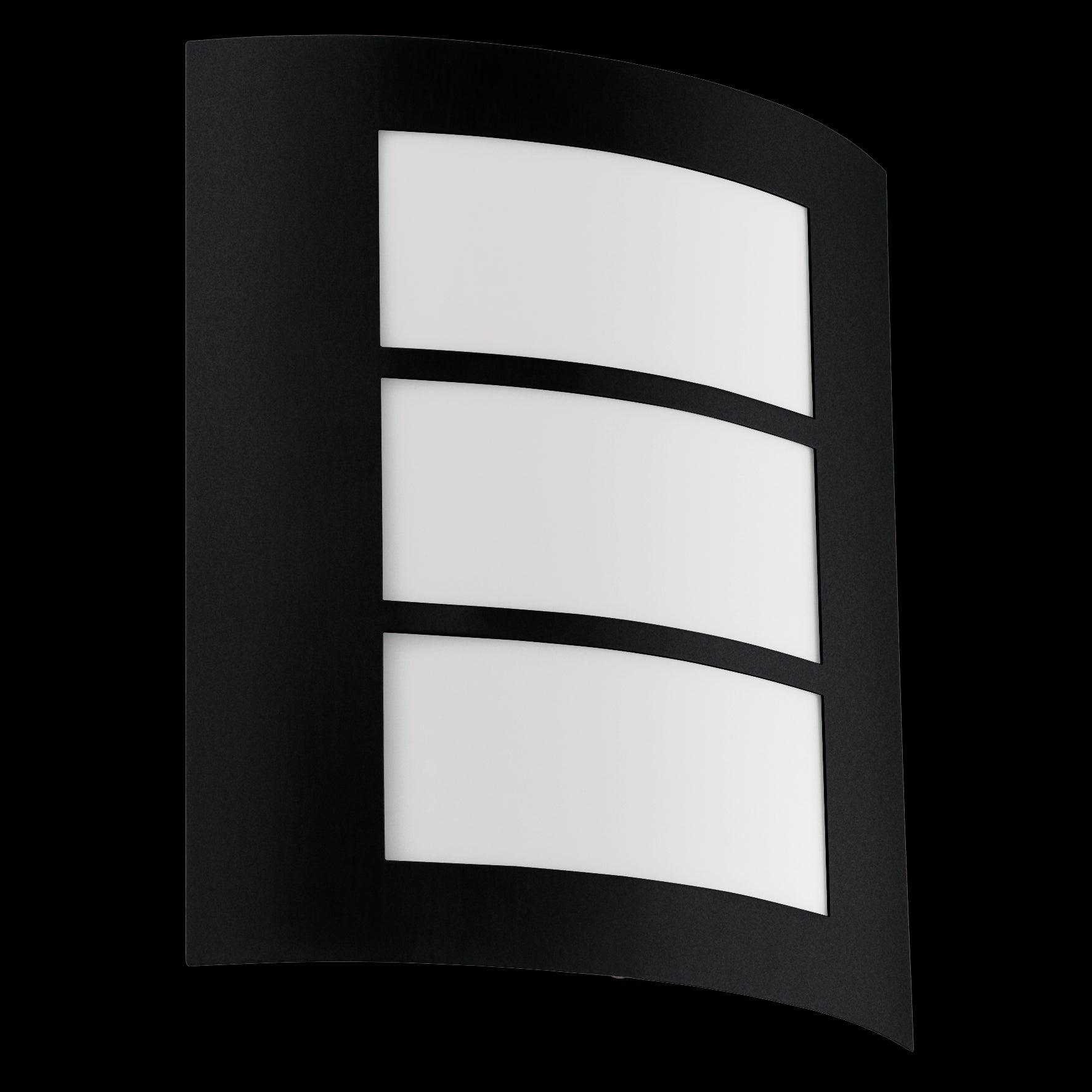 eglo city black curved outdoor wall light living room image