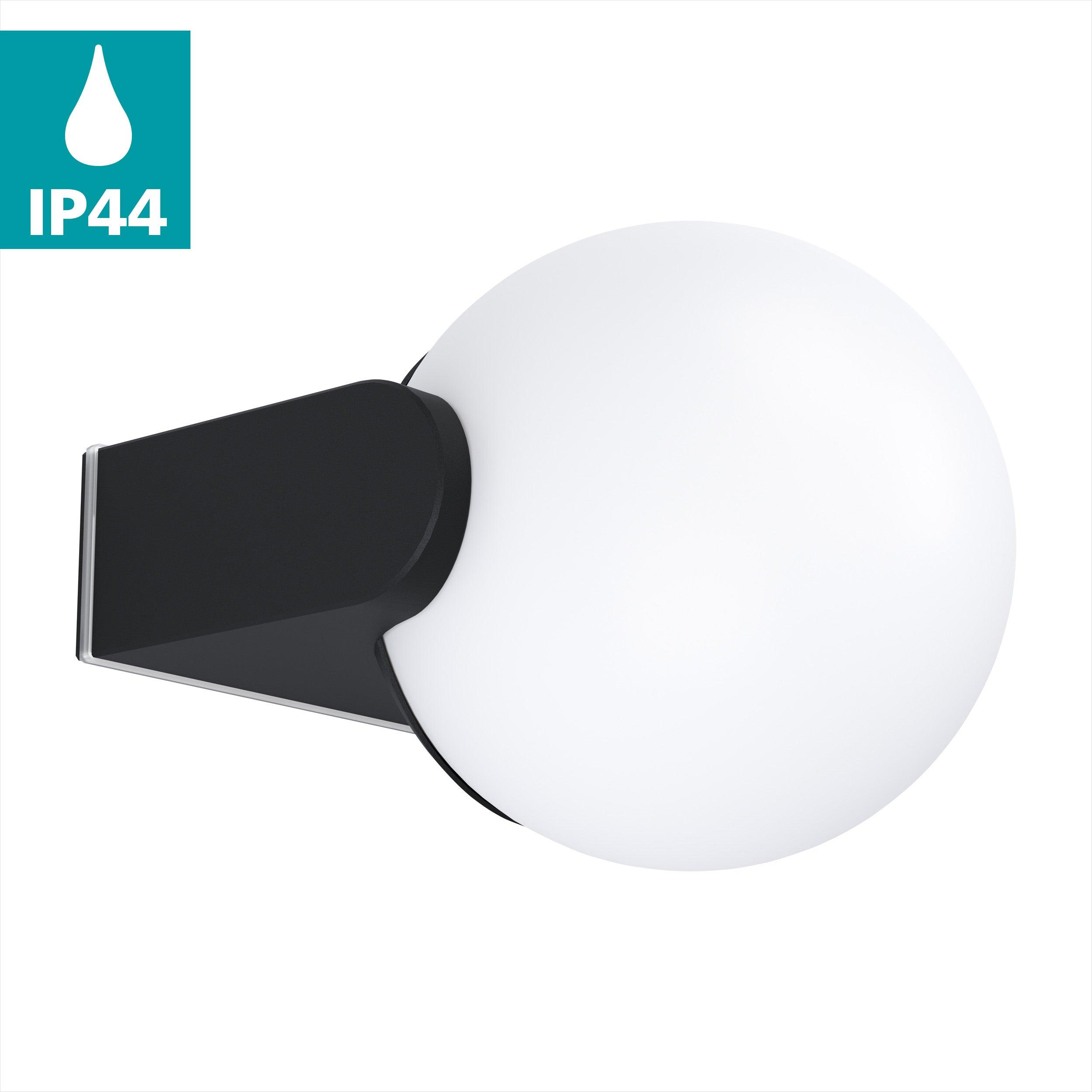 eglo rubio black ip44 outdoor wall light kitchen lighting