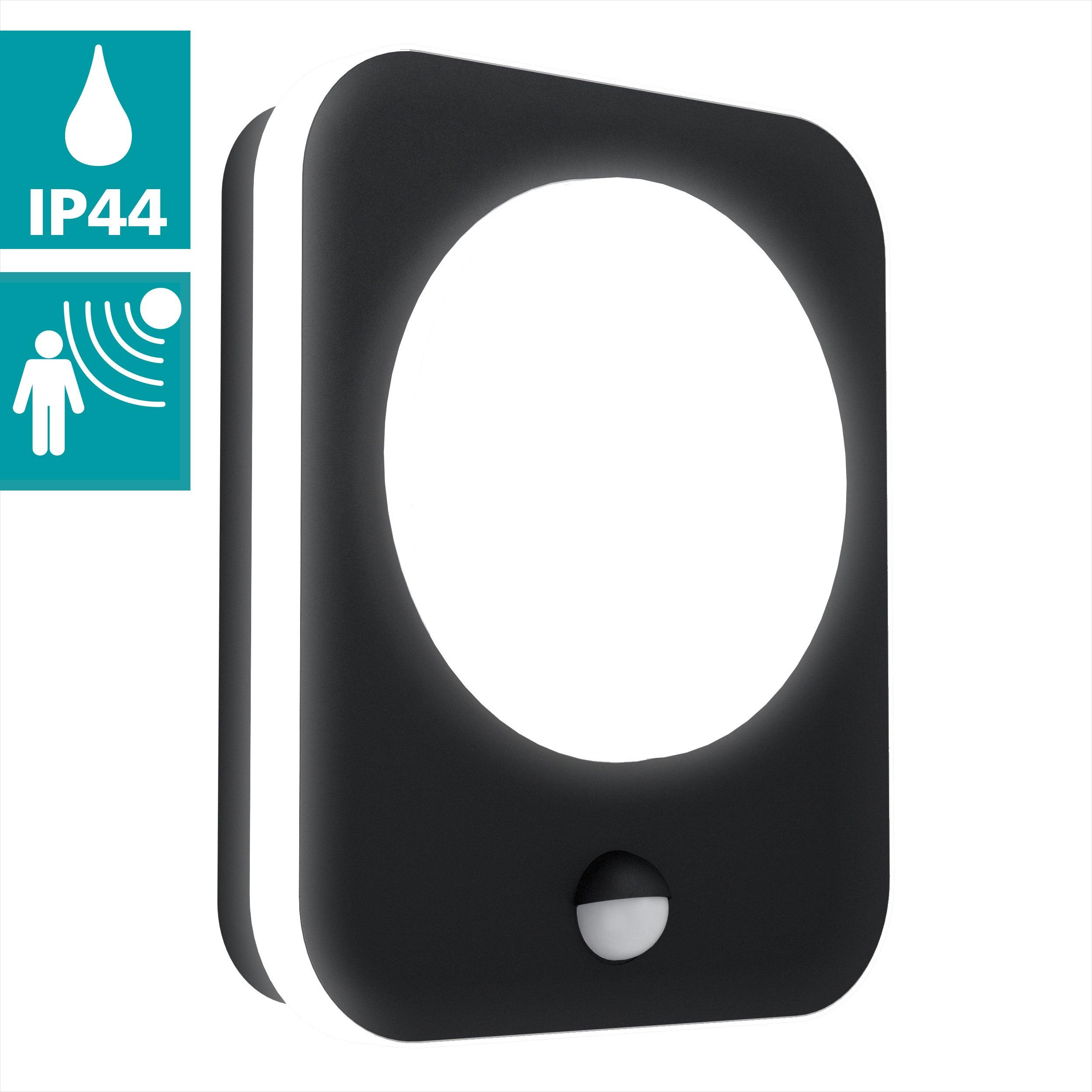 eglo madriz black led outdoor pir wall light ip44 Kitchen Lighting Close Up