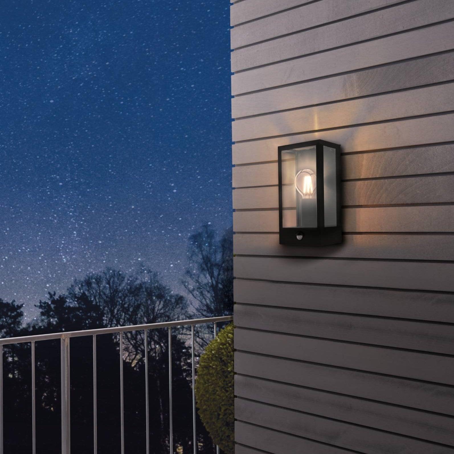 eglo alamonte black metal outdoor wall light ip44