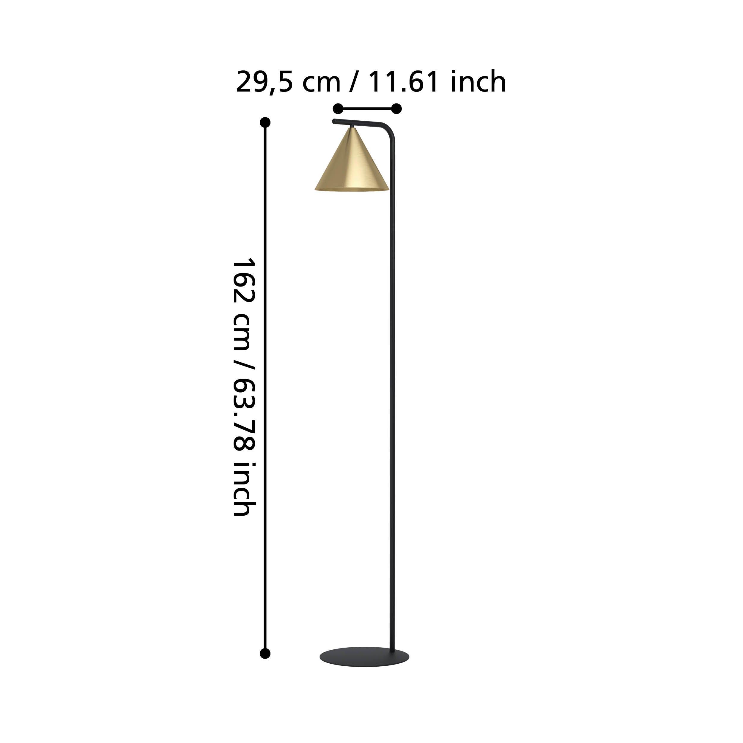 eglo narices black floor lamp with brass shade kitchen lighting