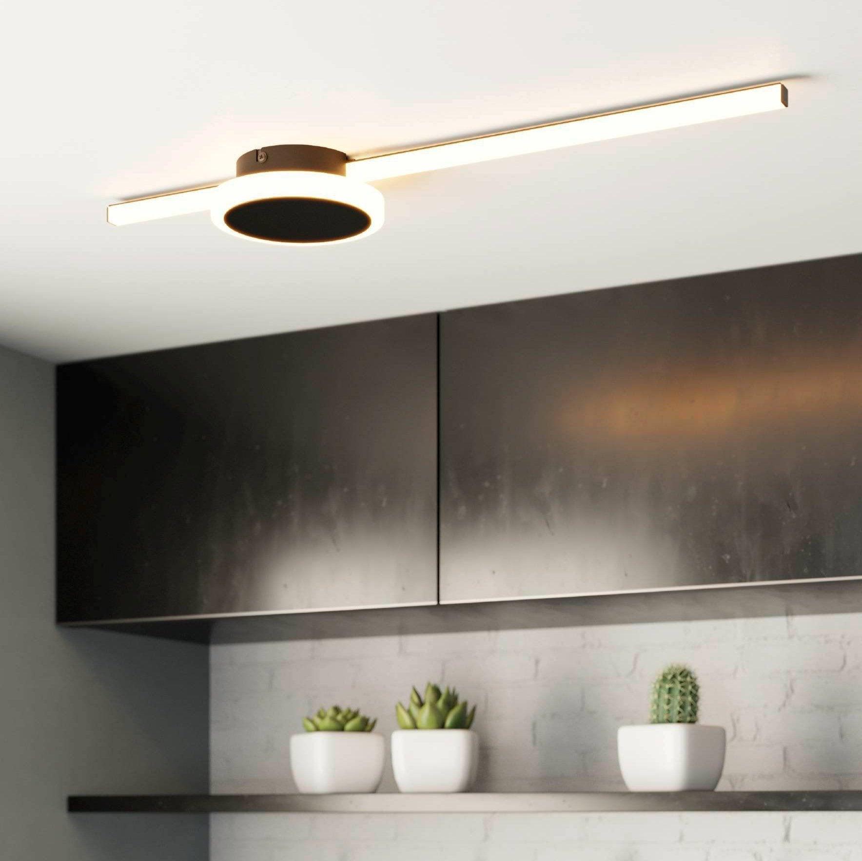 eglo sarginto led black flush ceiling light