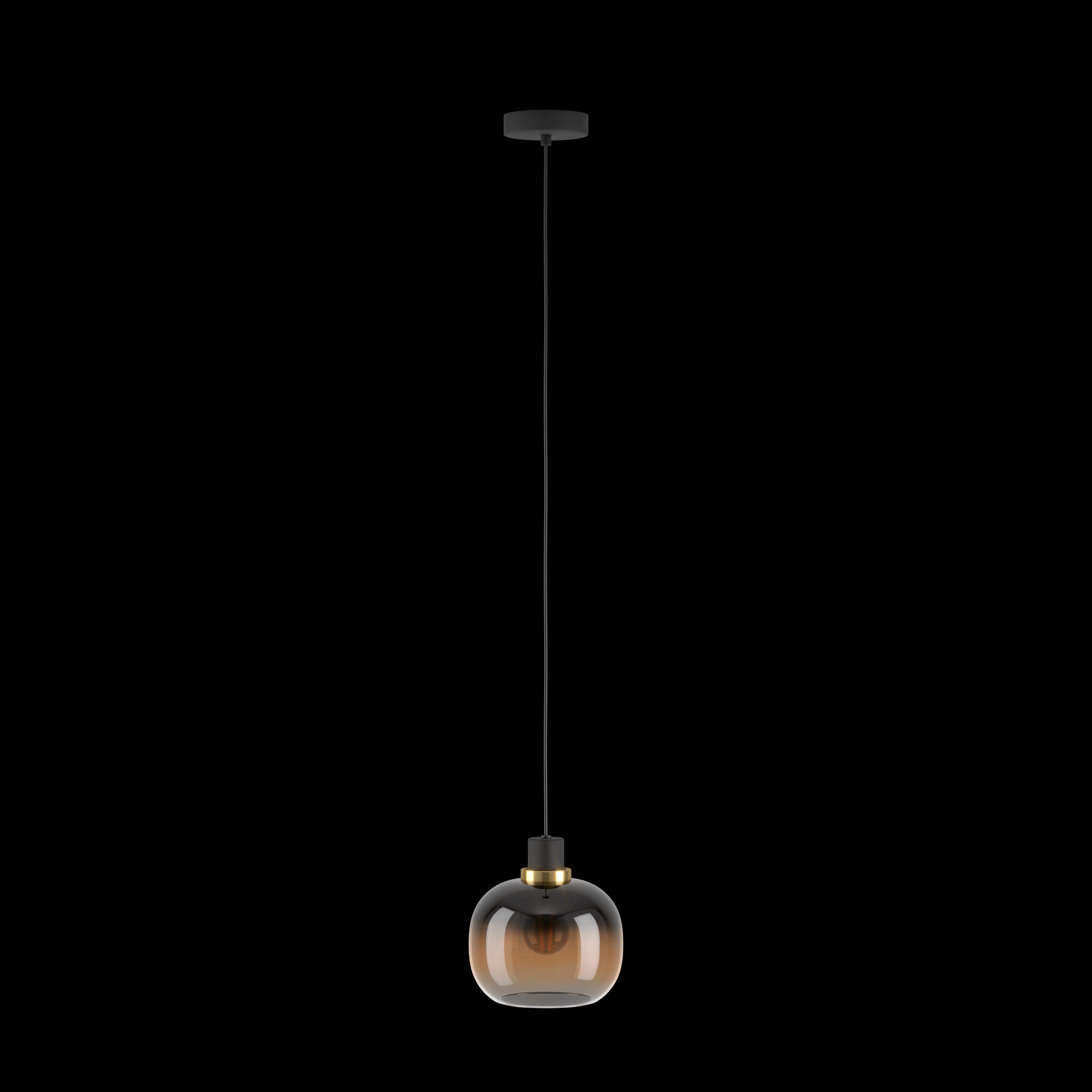 eglo oilella spherical black brown glass pendant living room image