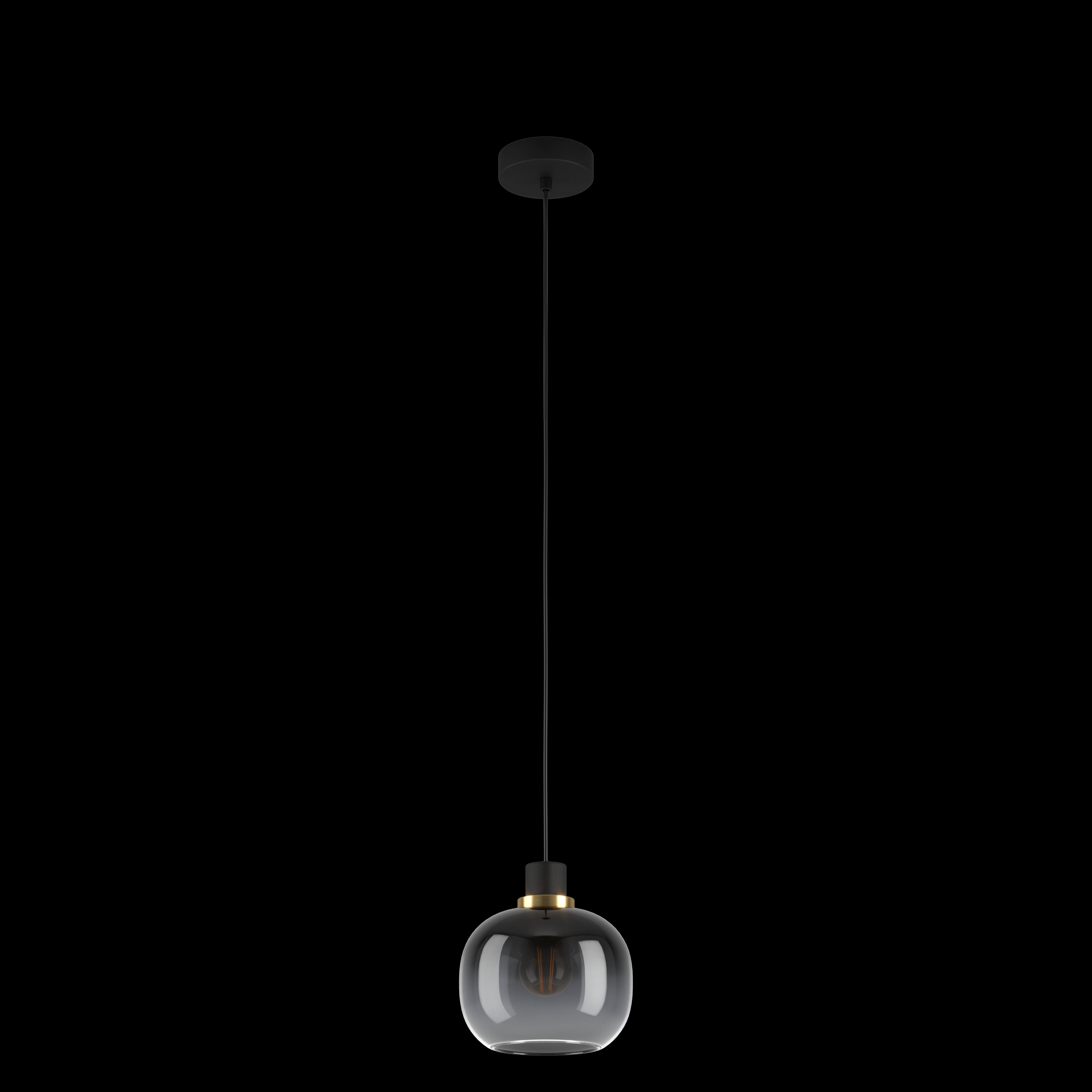 eglo oilella spherical black grey glass pendant kitchen lighting