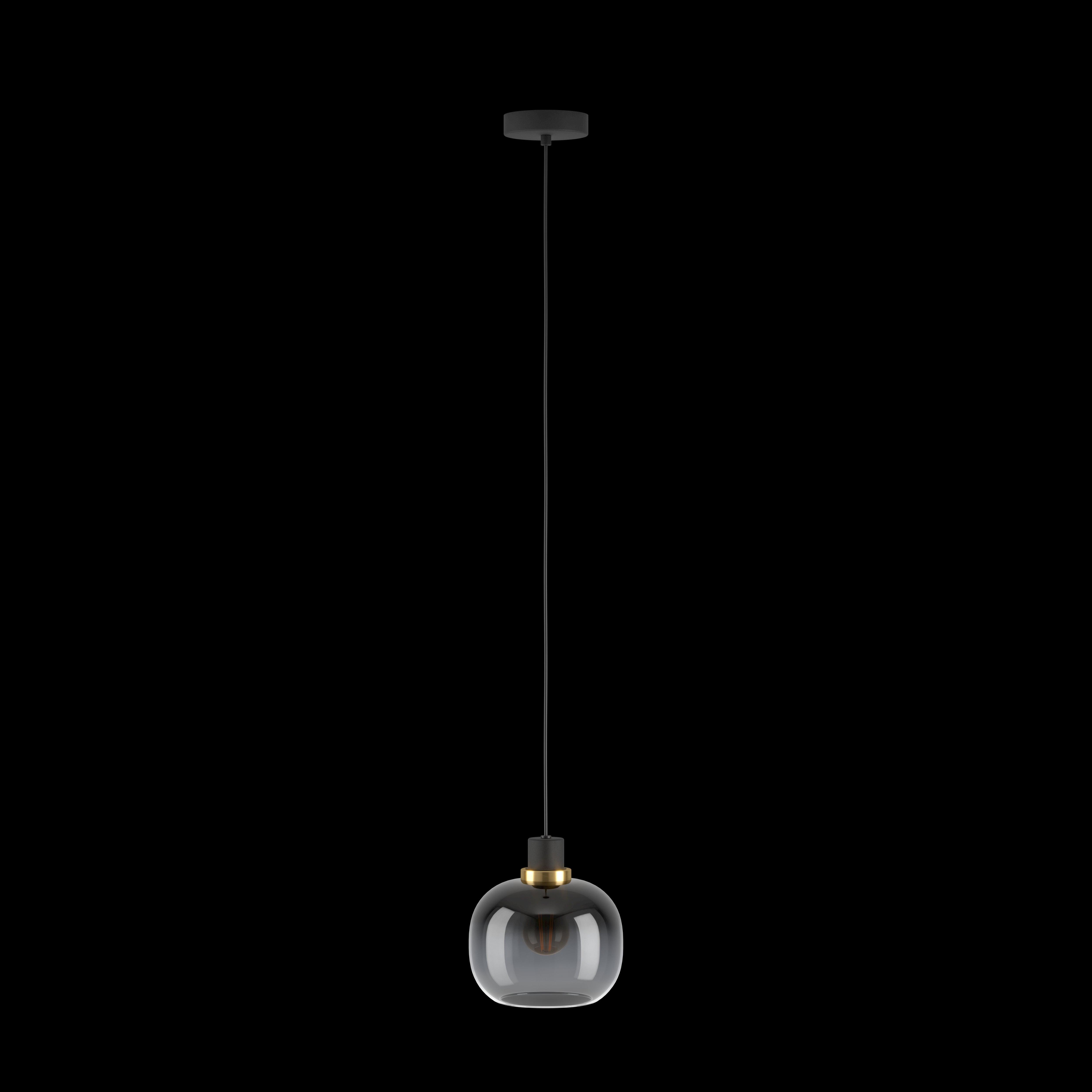 eglo oilella spherical black grey glass pendant living room image