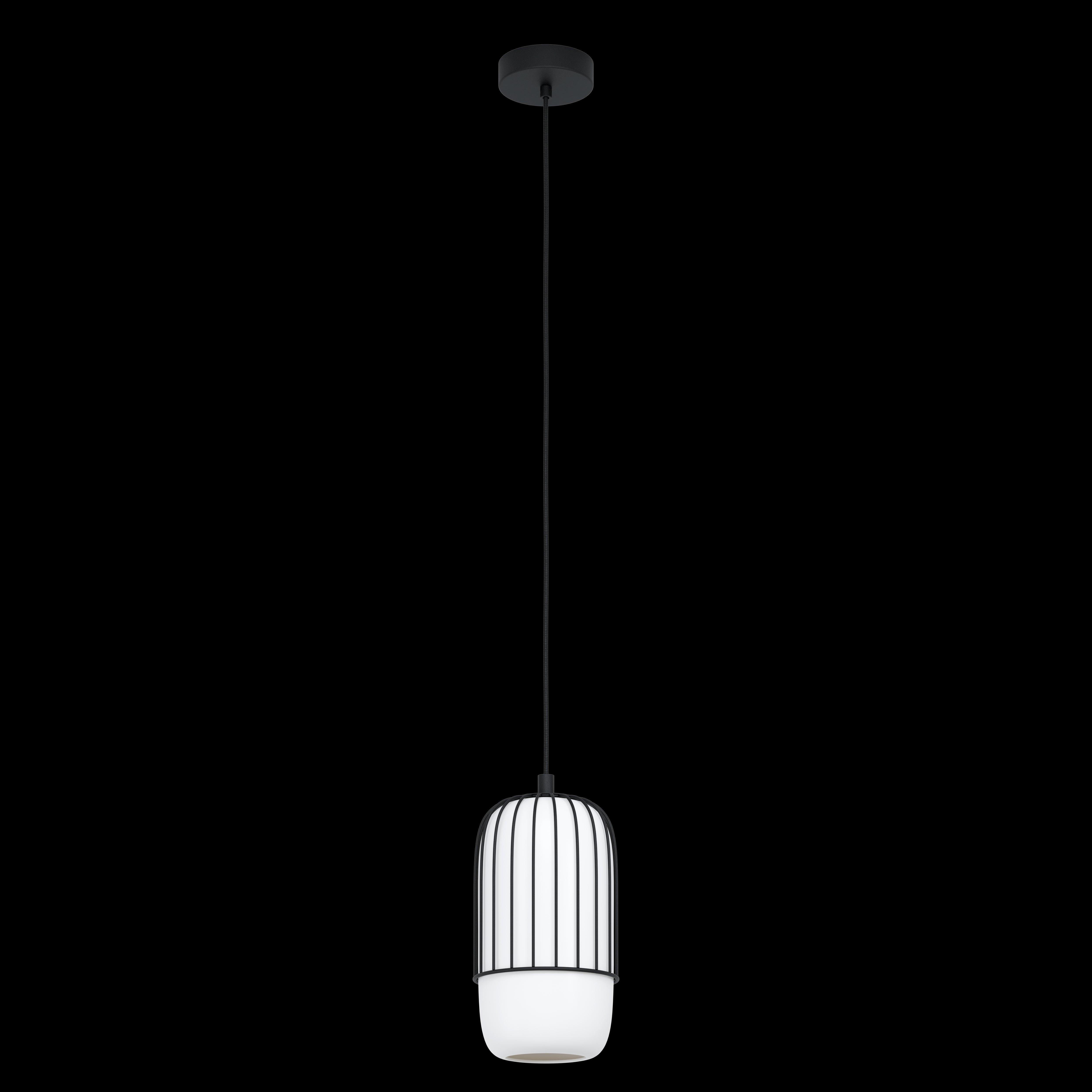 eglo muleges black wire opal glass ceiling pendant living room image