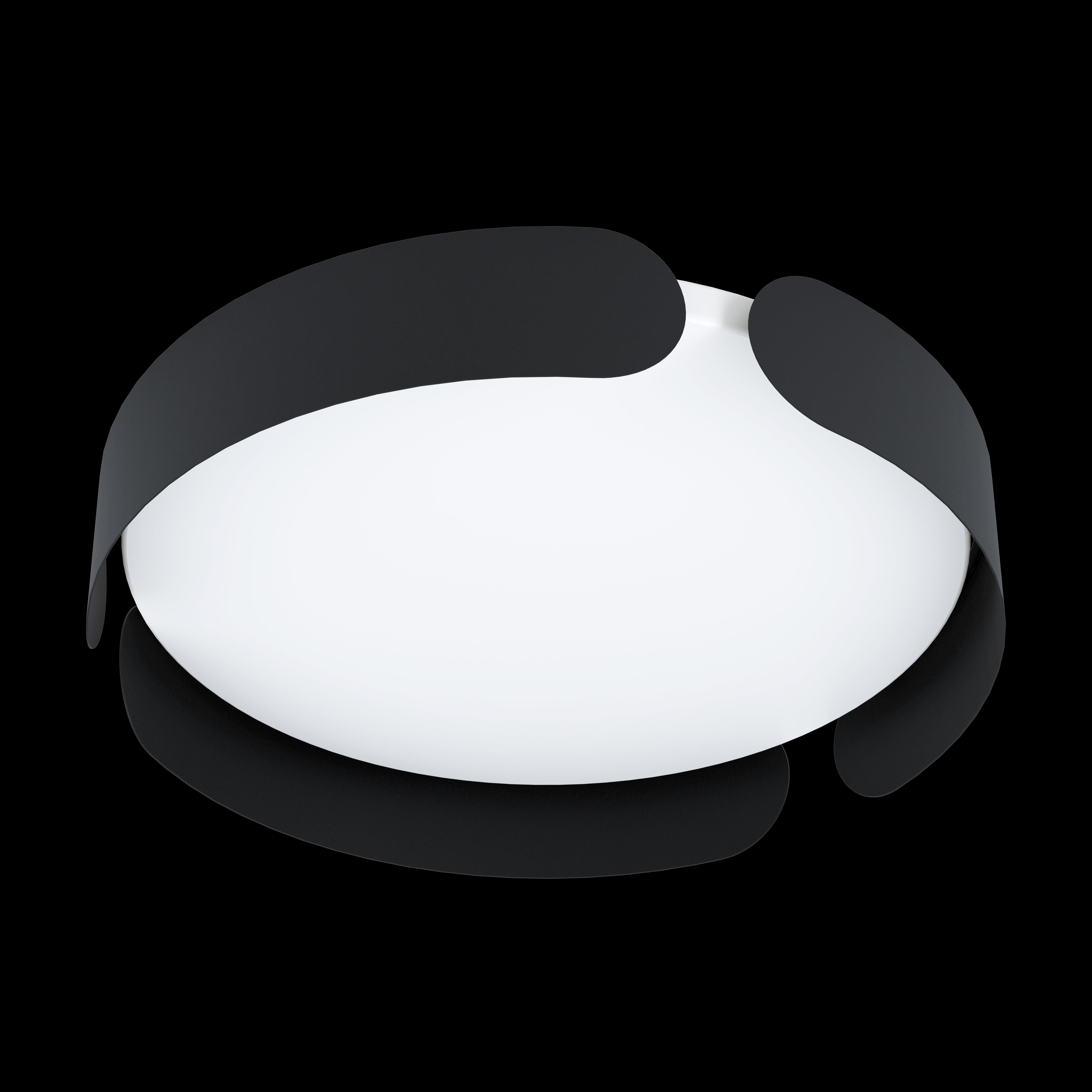 eglo valcasotto led round black framed ceiling flush 37cm living room image