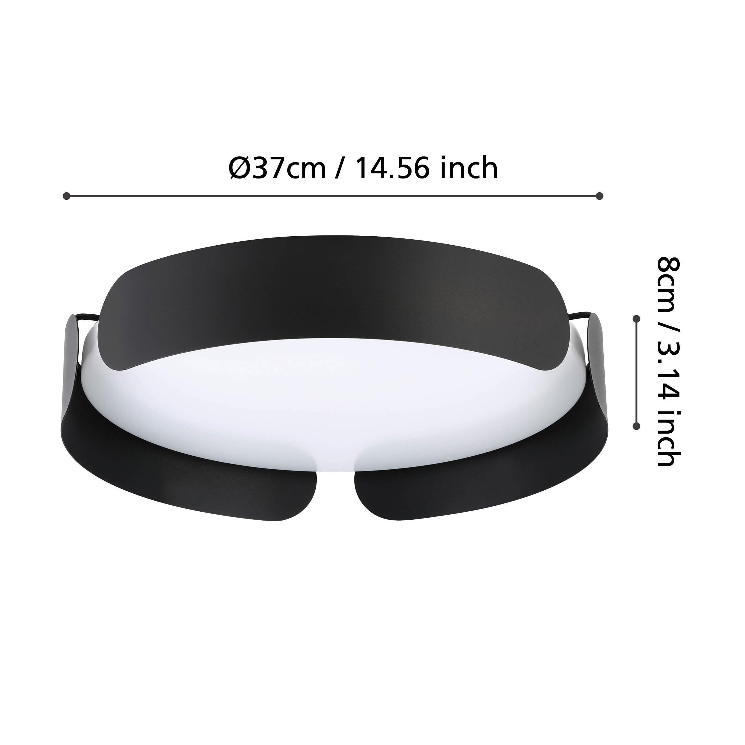 eglo valcasotto led round black framed ceiling flush 37cm Kitchen Lighting Close Up