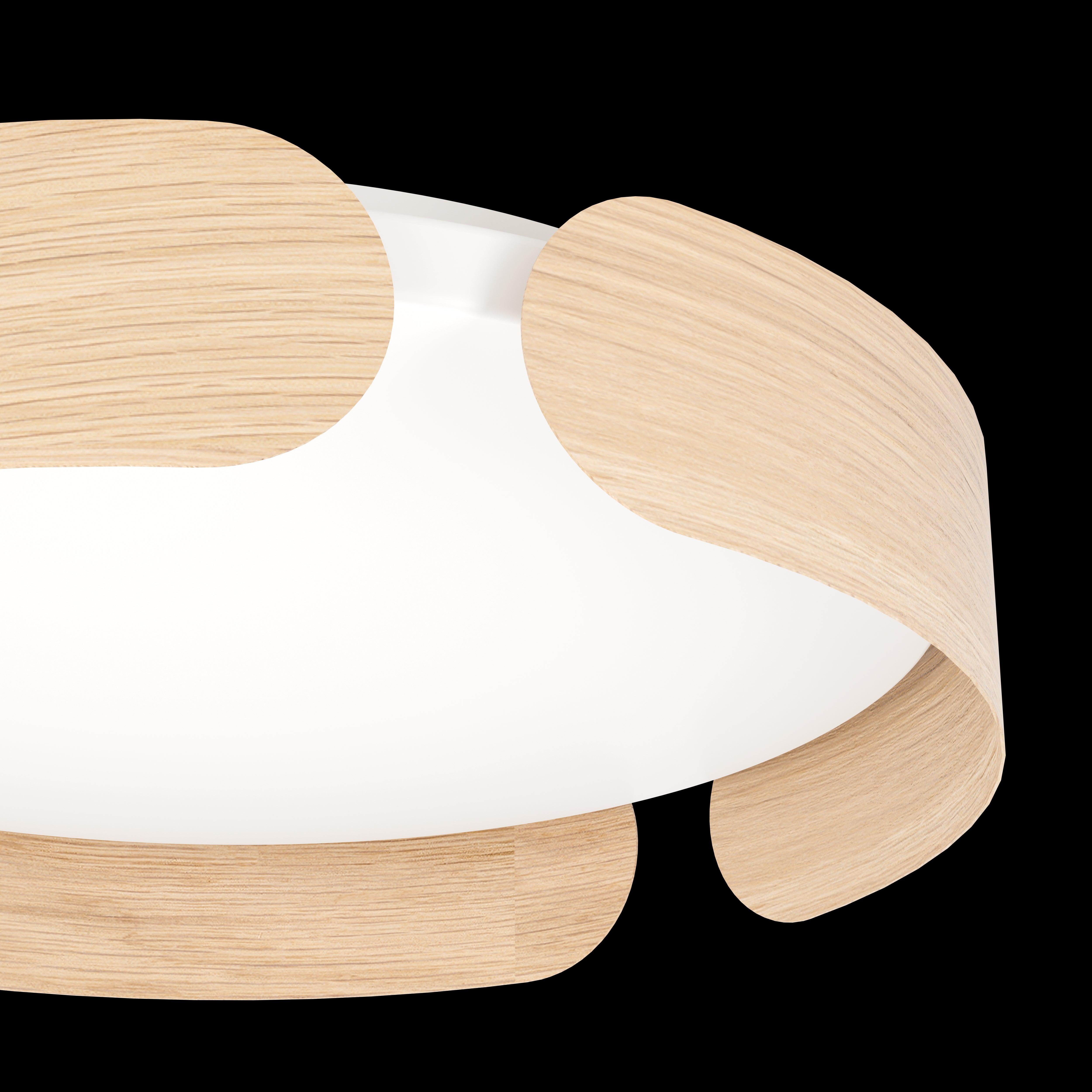 eglo valcasotto led round oak effect framed ceiling flush 37cm kitchen lighting