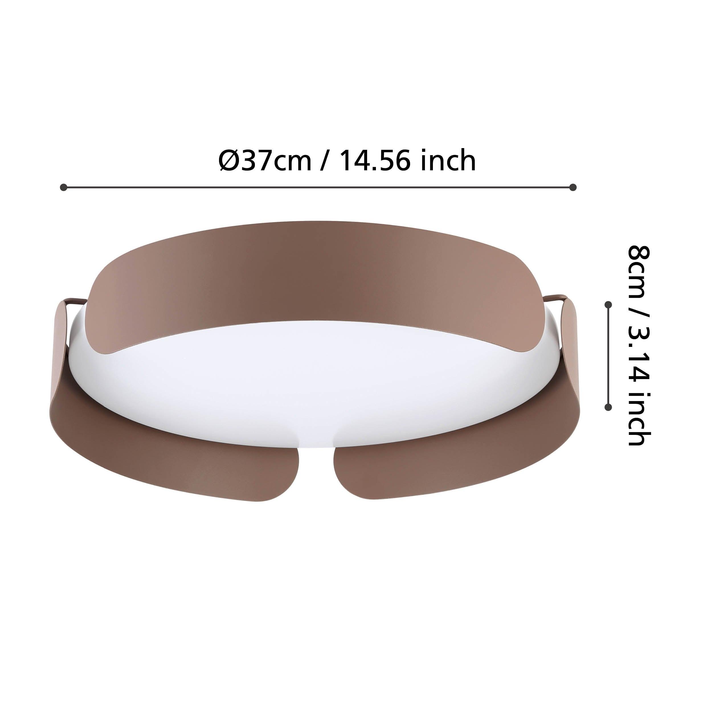 eglo valcasotto led round mocha framed ceiling flush 37cm Kitchen Lighting Close Up