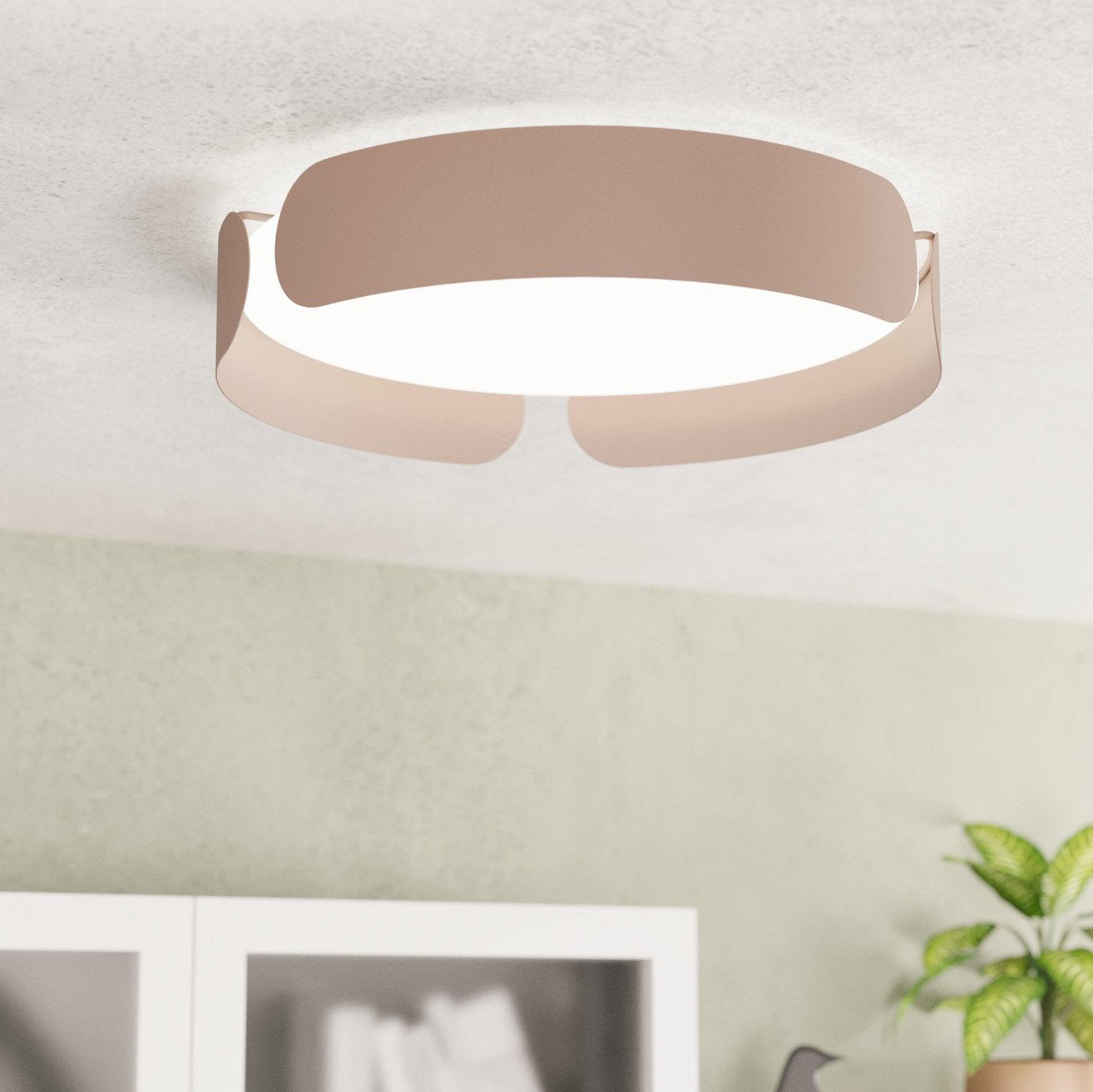 eglo valcasotto led round mocha framed ceiling flush 37cm