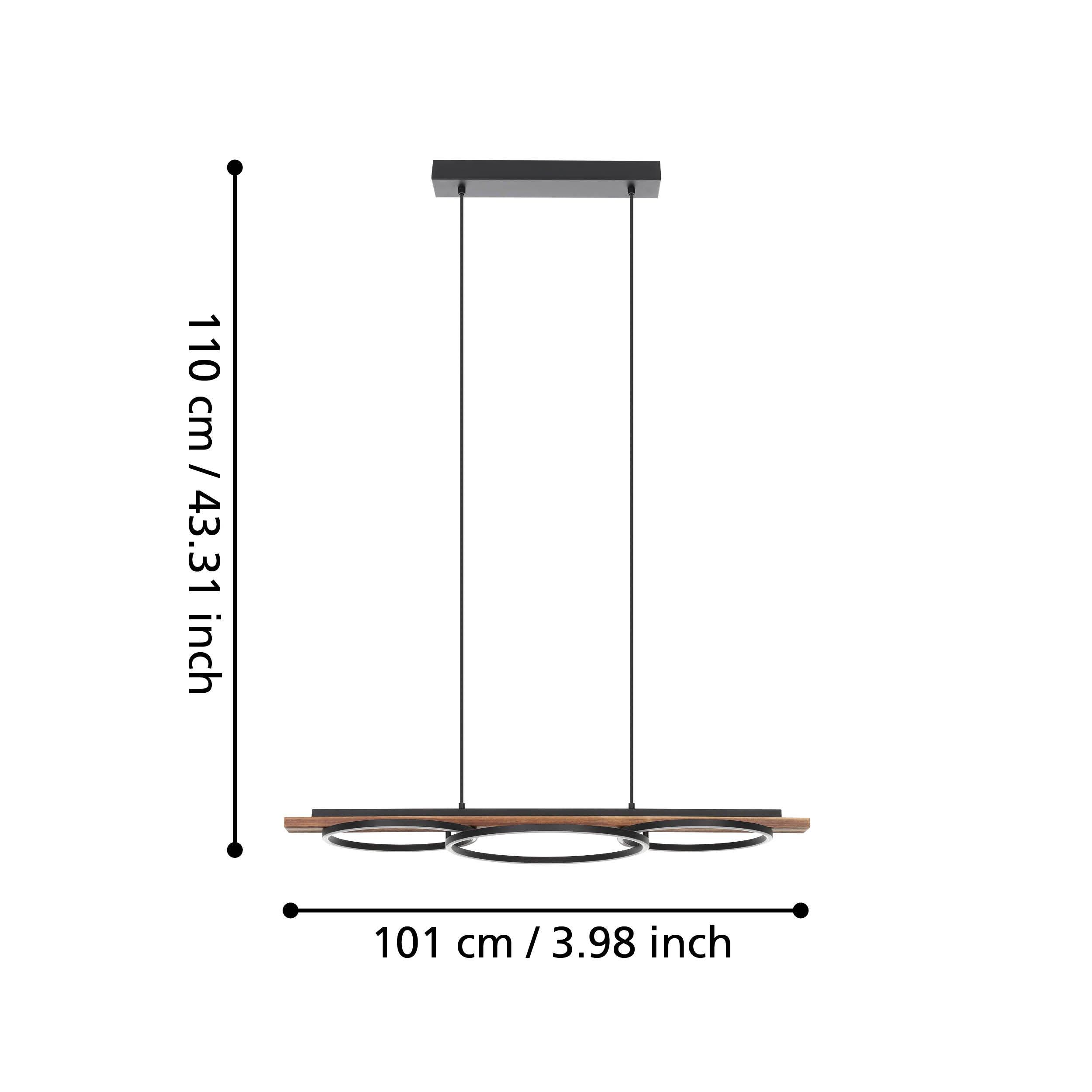 eglo boyal led 3 circle pine wood ceiling pendant Kitchen Lighting Close Up