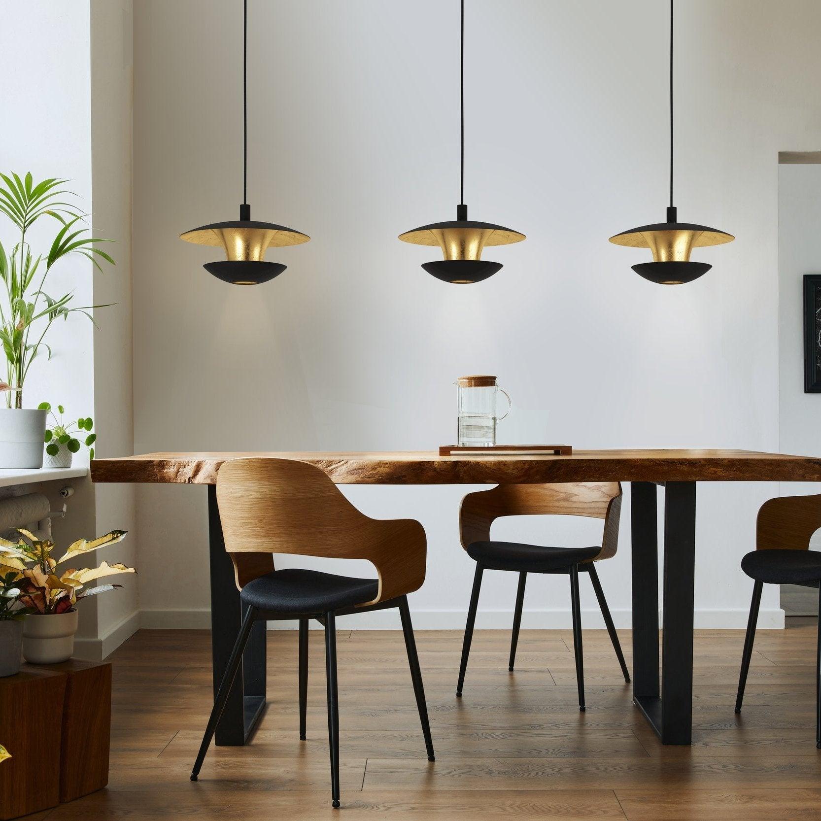 eglo nuvano 3 light black gold ceiling pendant
