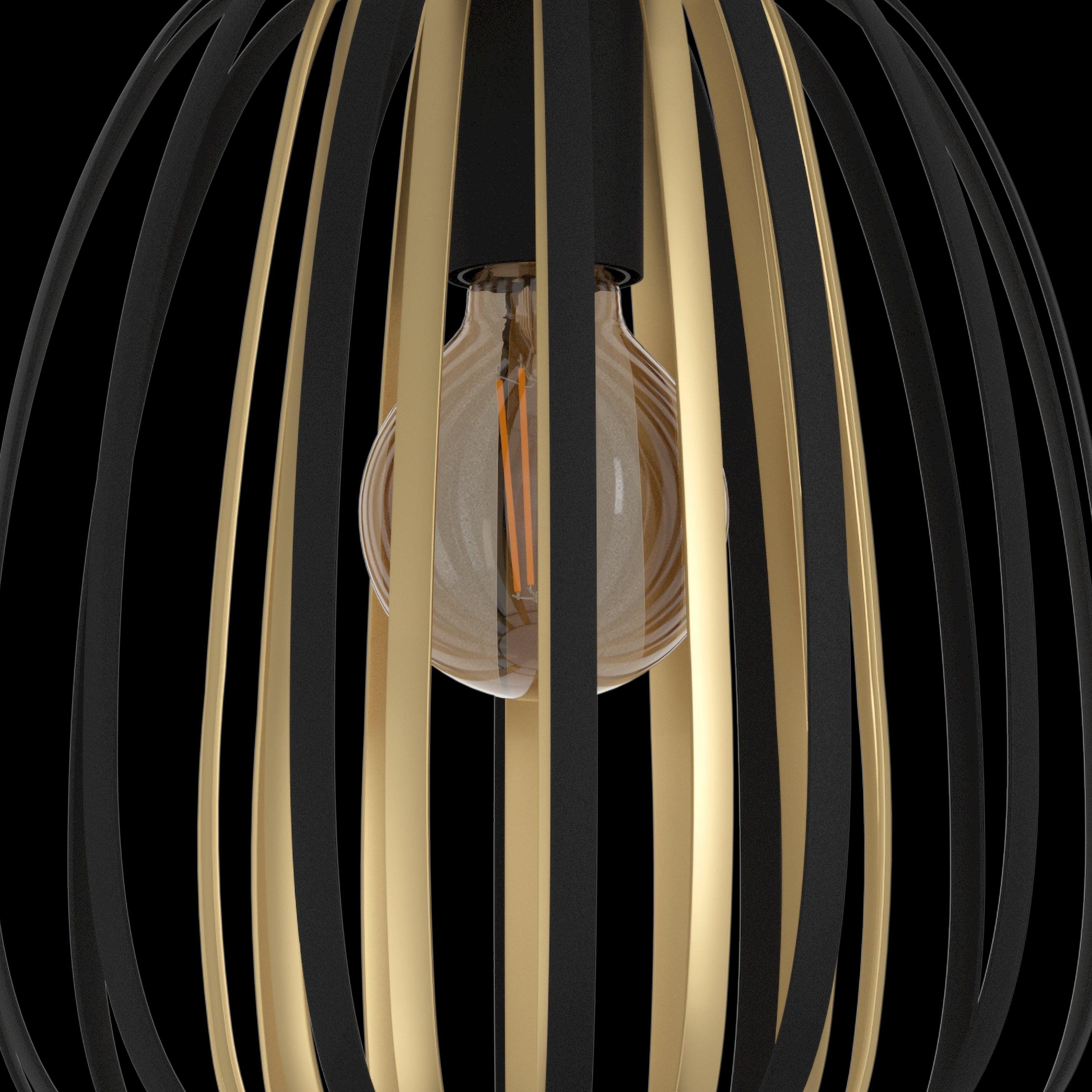 eglo encinitos brass black metal strips ceiling pendant Kitchen Lighting Close Up