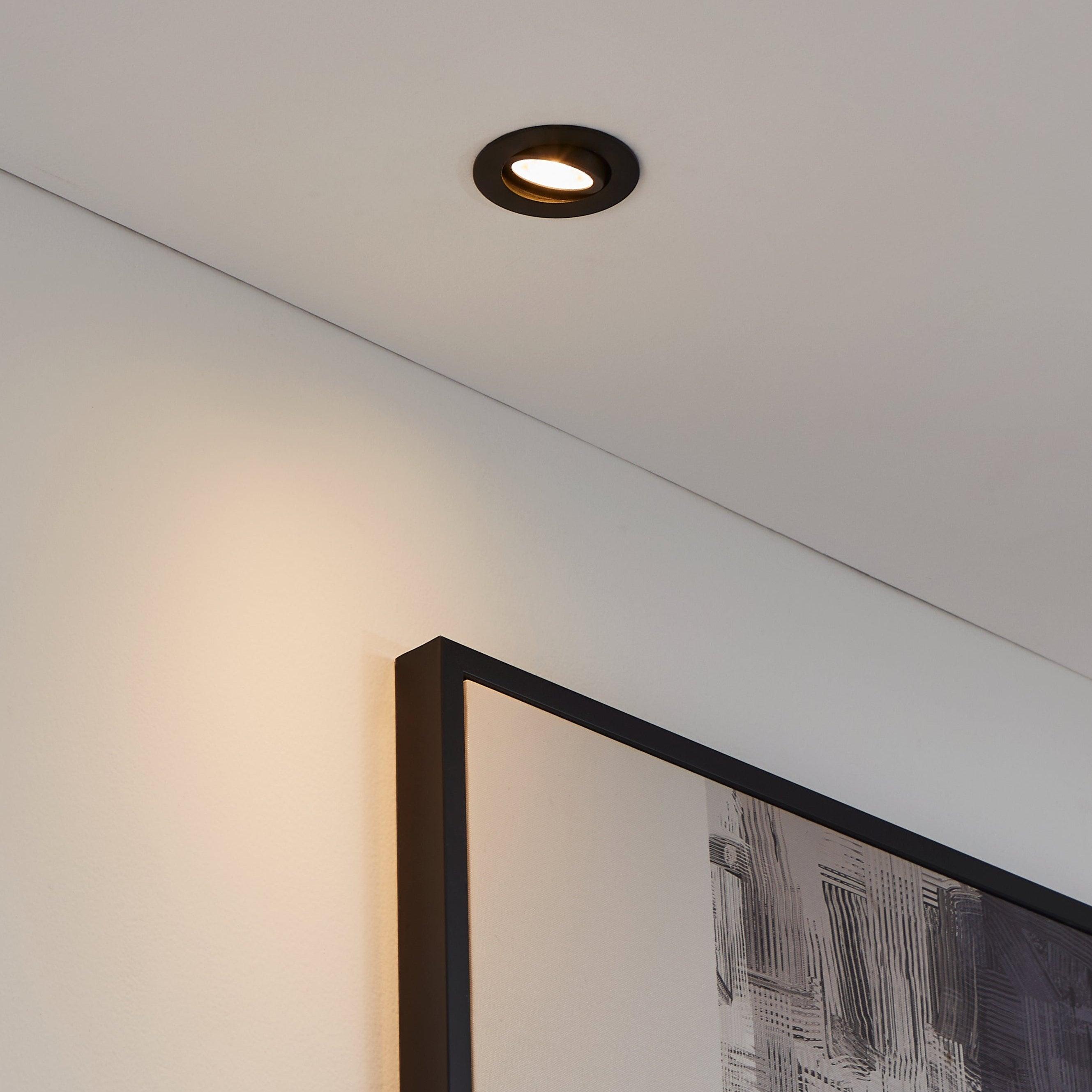 eglo saliceto z black led smart recessed ceiling light living room image