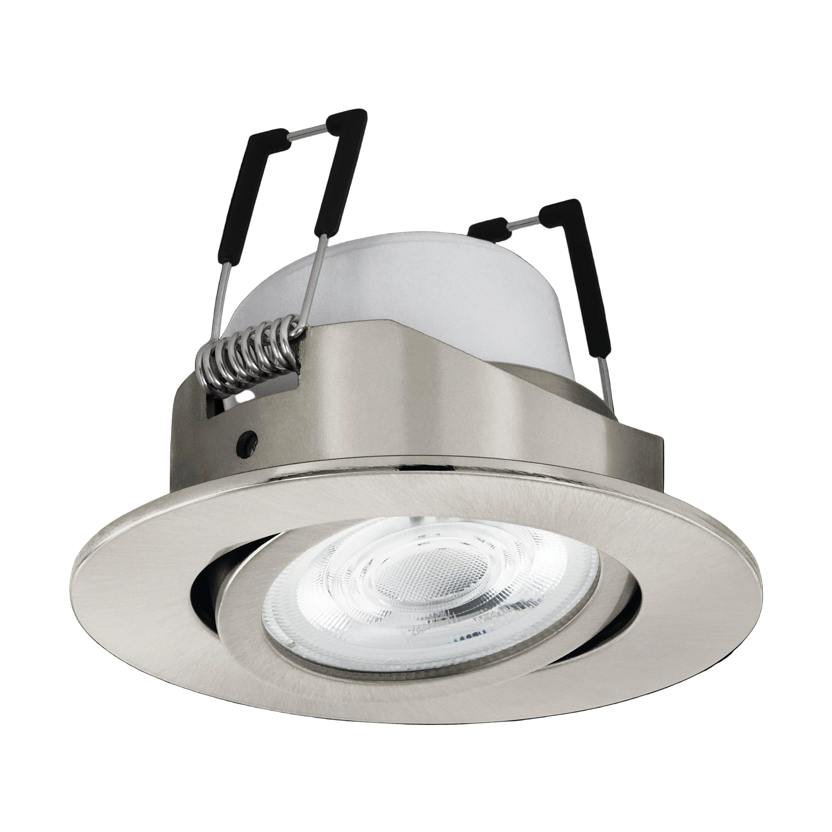 eglo saliceto z nickel led smart recessed ceiling light living room close up