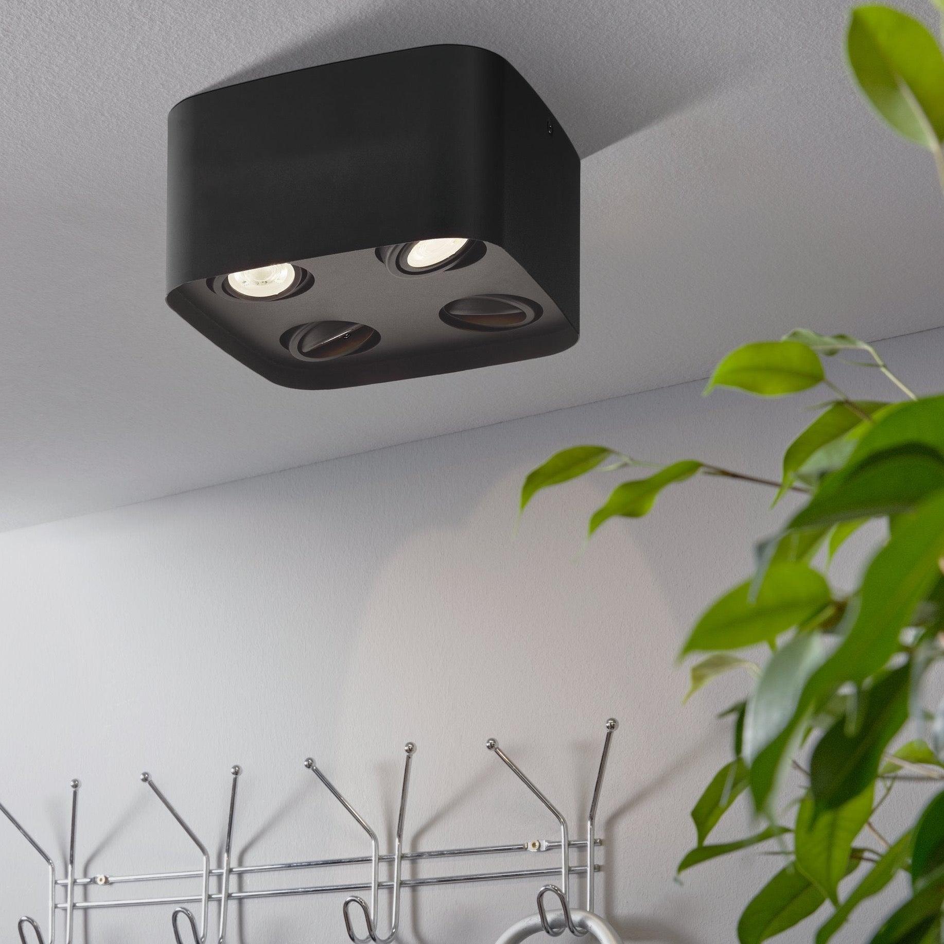 eglo connect caminales z 4 light smart square black flush