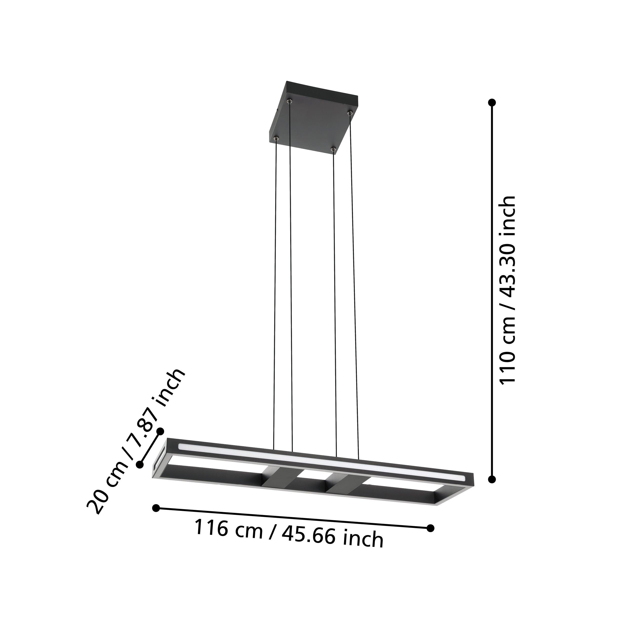 eglo connect salvilanas z smart led black metal ceiling pendant kitchen lighting