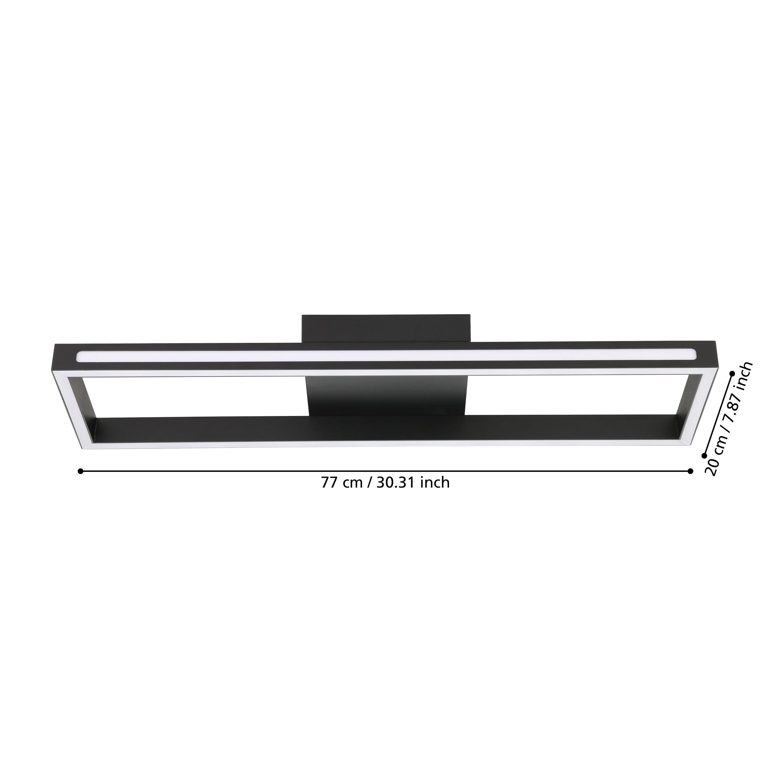 eglo connect salvilanas z smart rectangular black flush ceiling light kitchen lighting