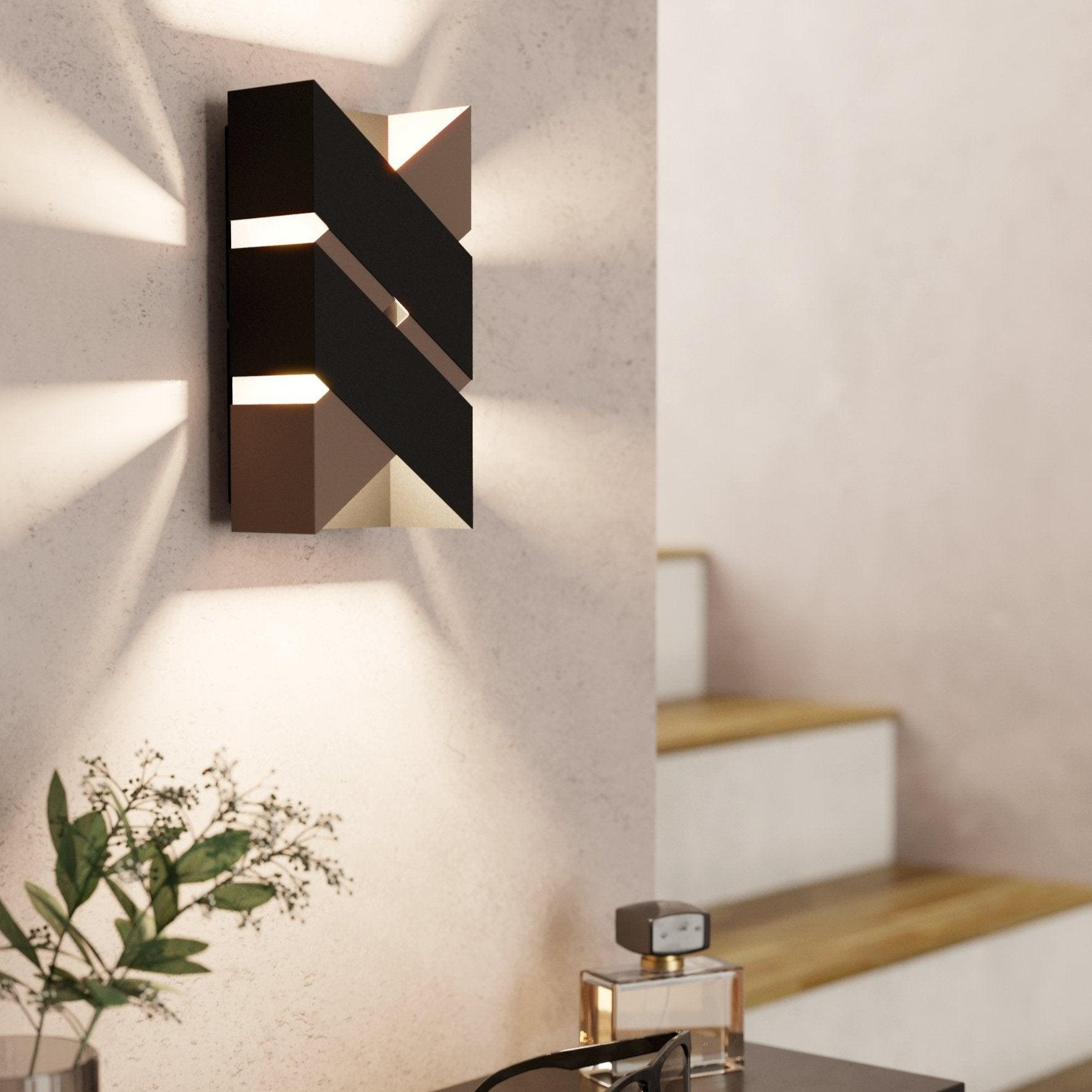 eglo gurare led brown black wall light
