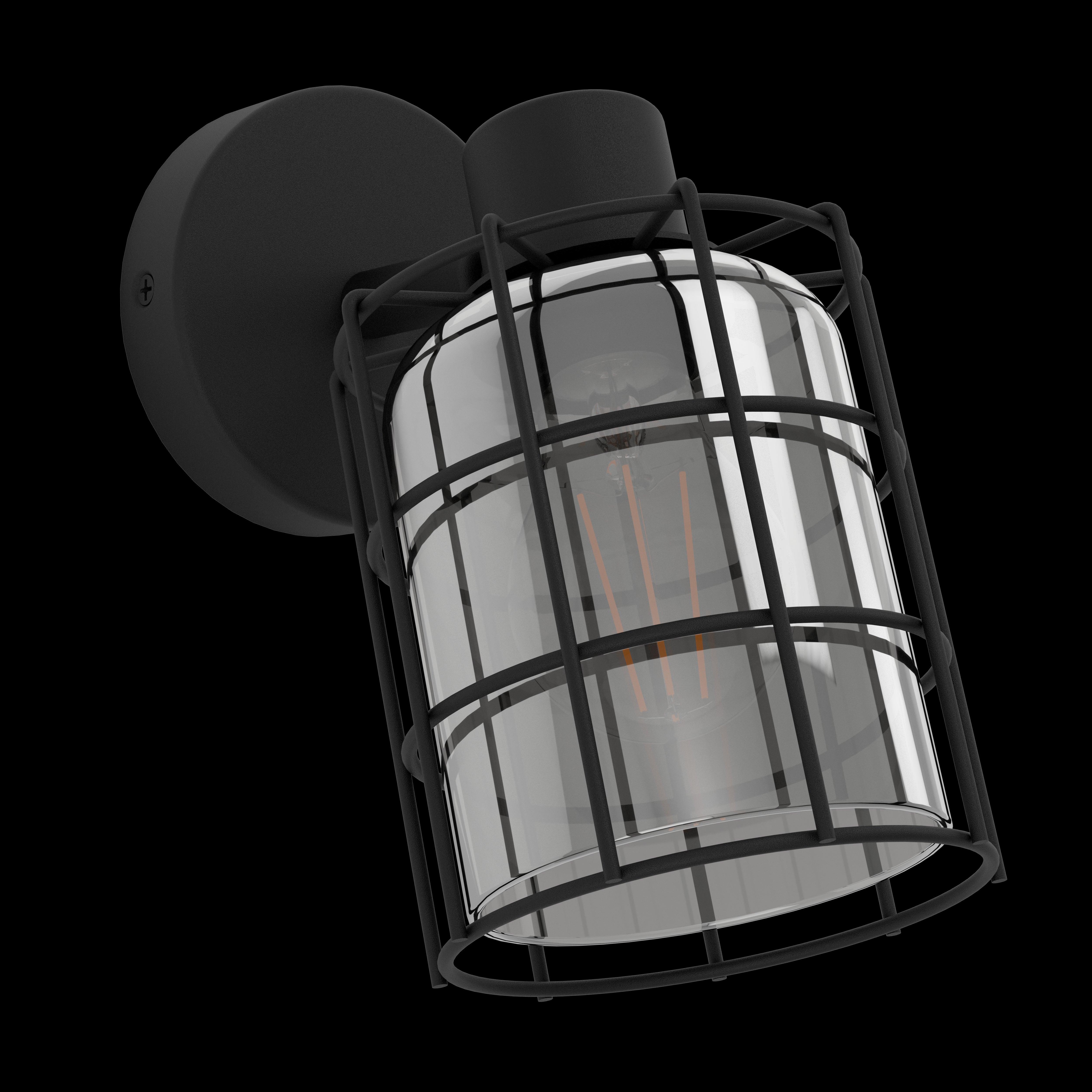 eglo consaca black wire smoked glass spotlight living room image