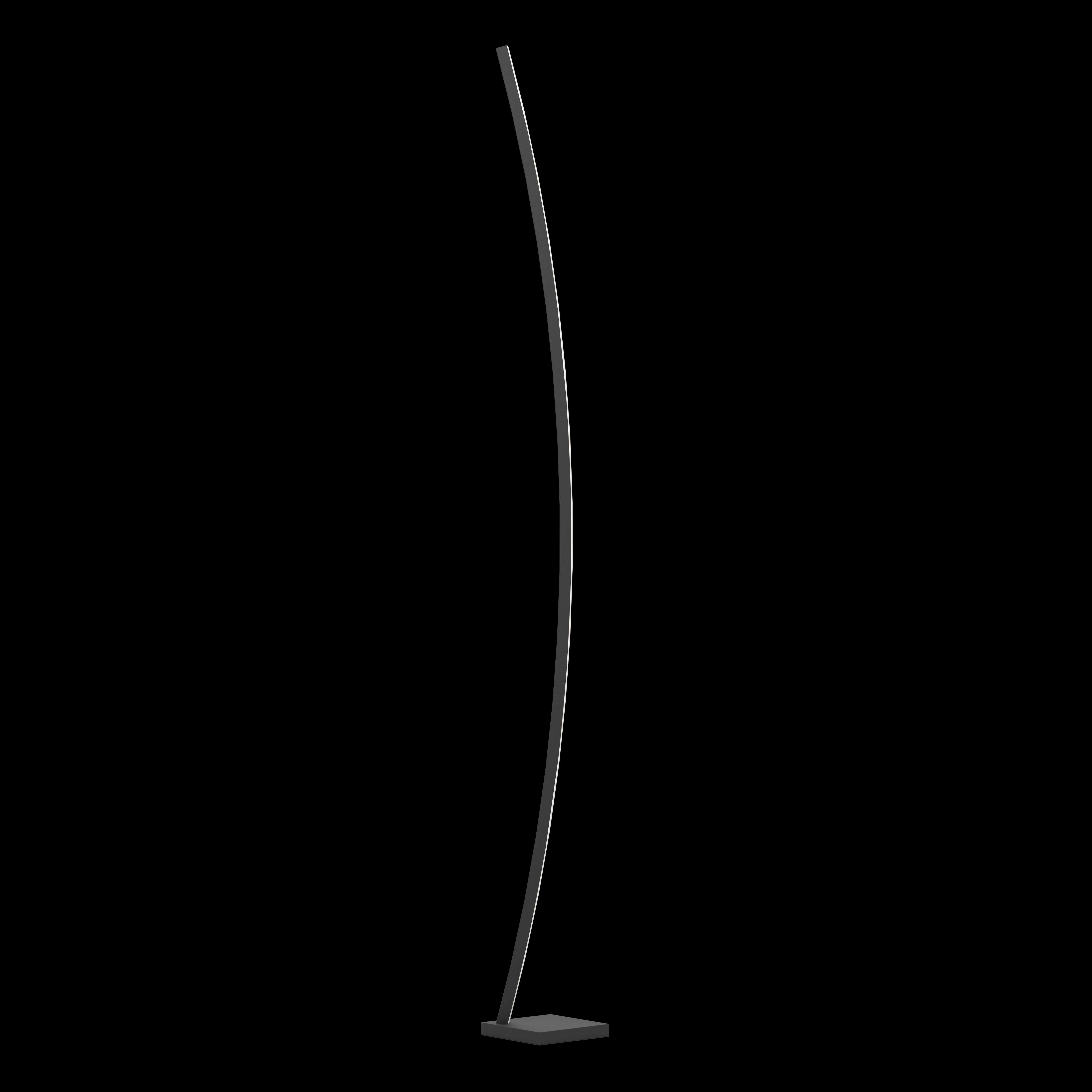 eglo picacha led black curved floor lamp living room close up