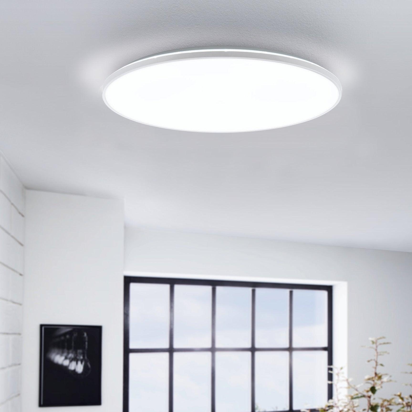 eglo crespillo white led round flush ceiling light 50cm