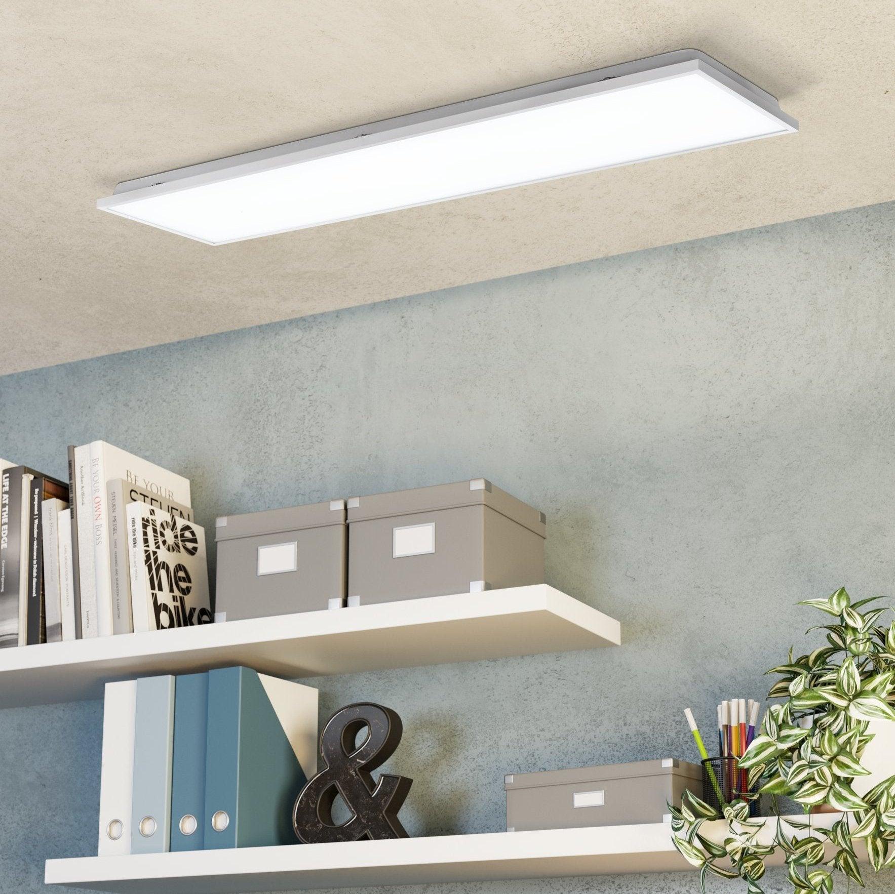 eglo urtebieta white led rectangle panel flush ceiling light
