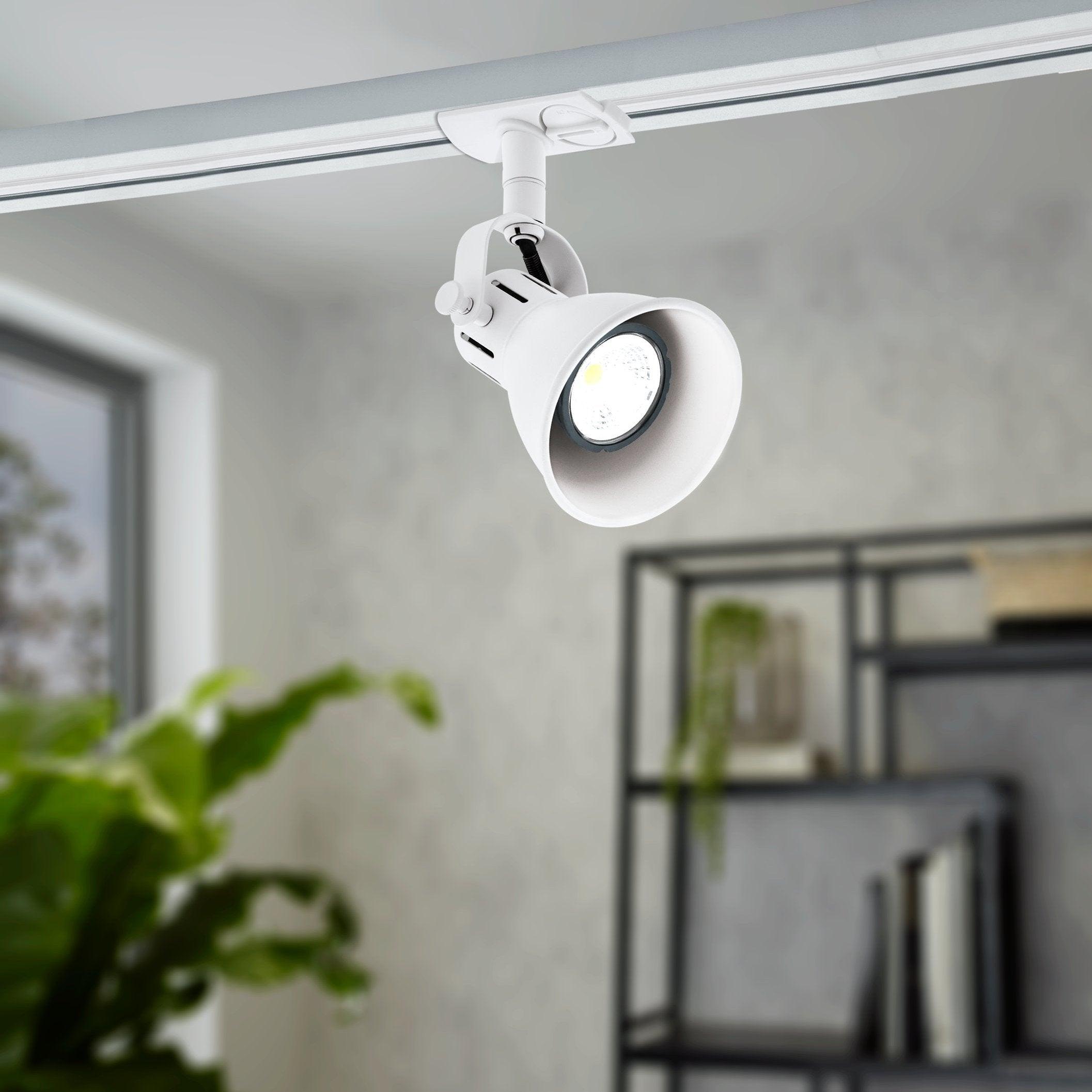 eglo tb seras white track light system spotlight living room image