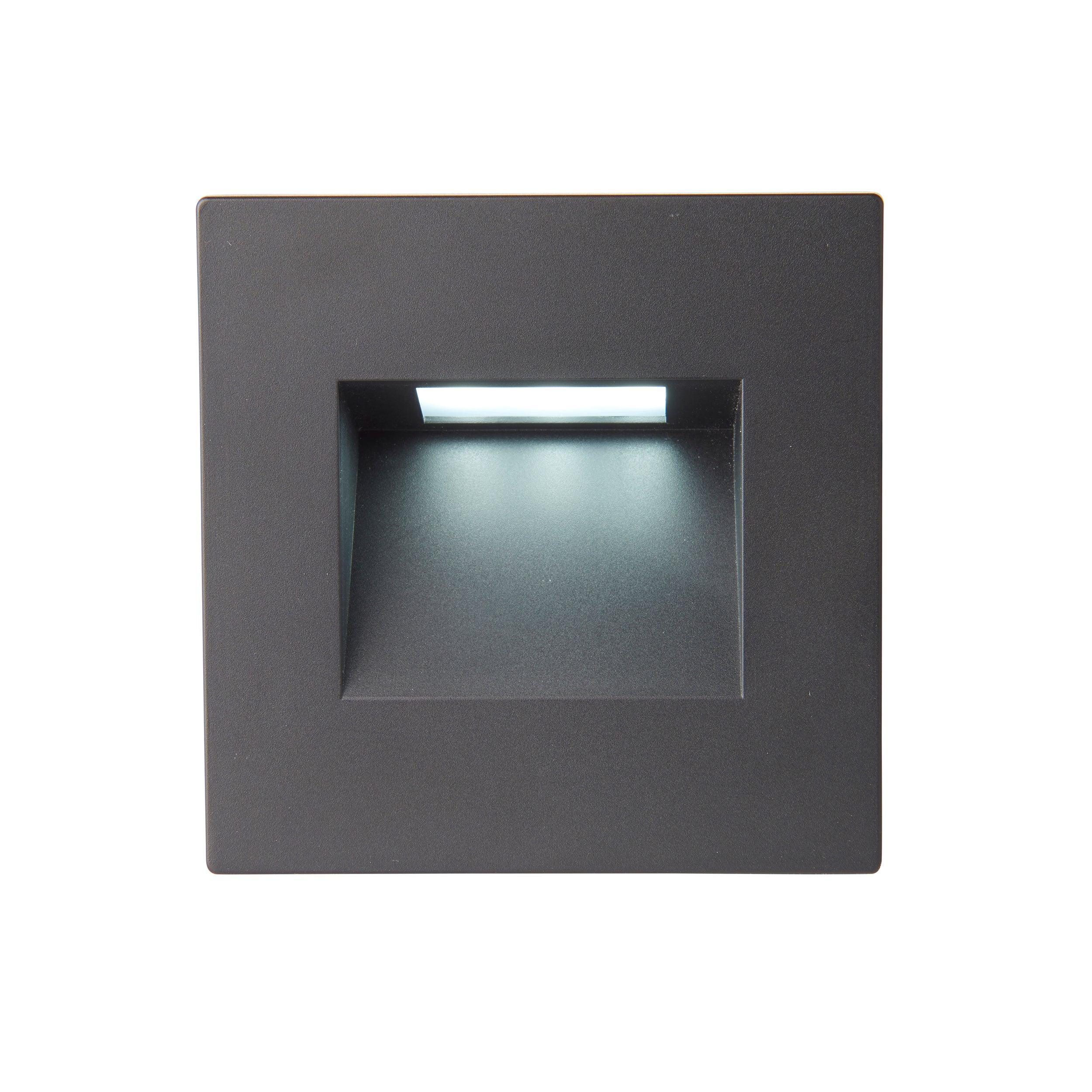Albus CCT Square Black LED Outdoor Wall Light IP65 1.5W-clearance