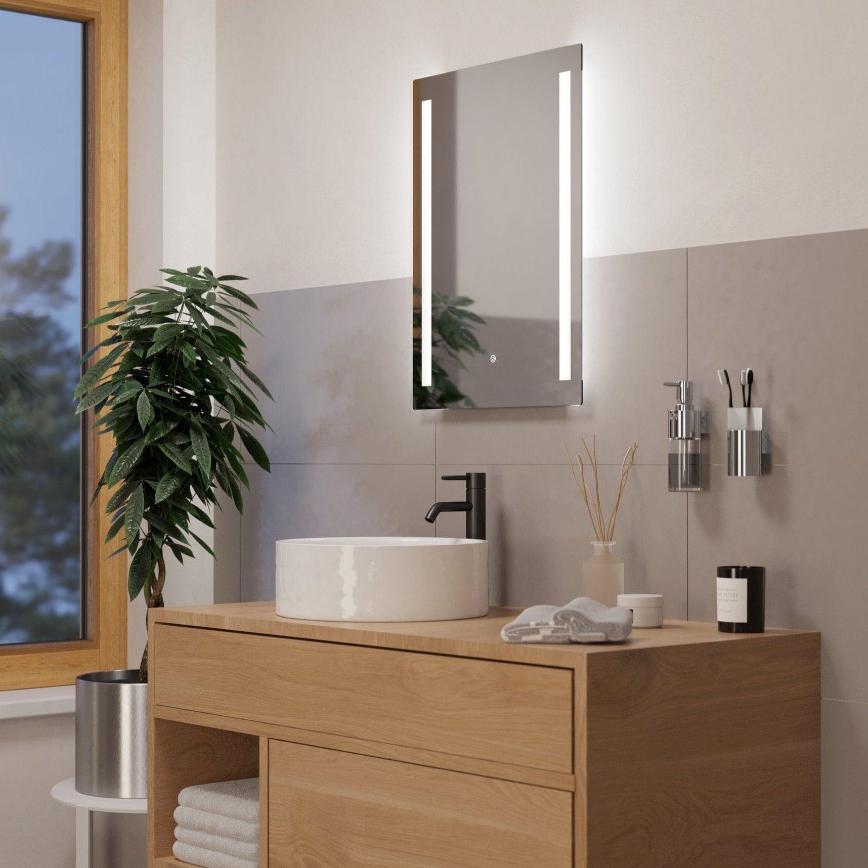 eglo buenavista ip44 led touch bathroom mirror with lights 50cm