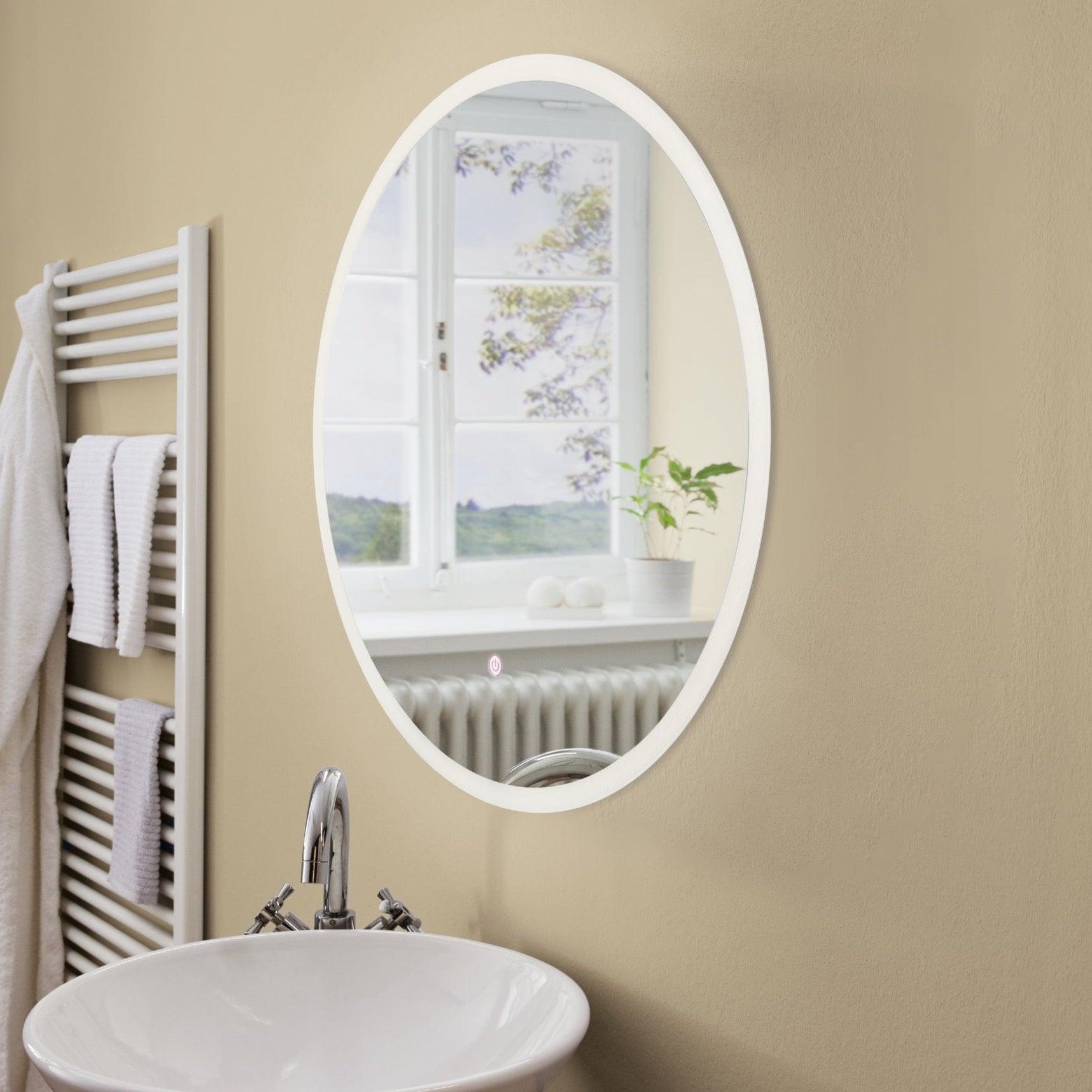 eglo buenavista ip44 led round touch bathroom mirror with lights