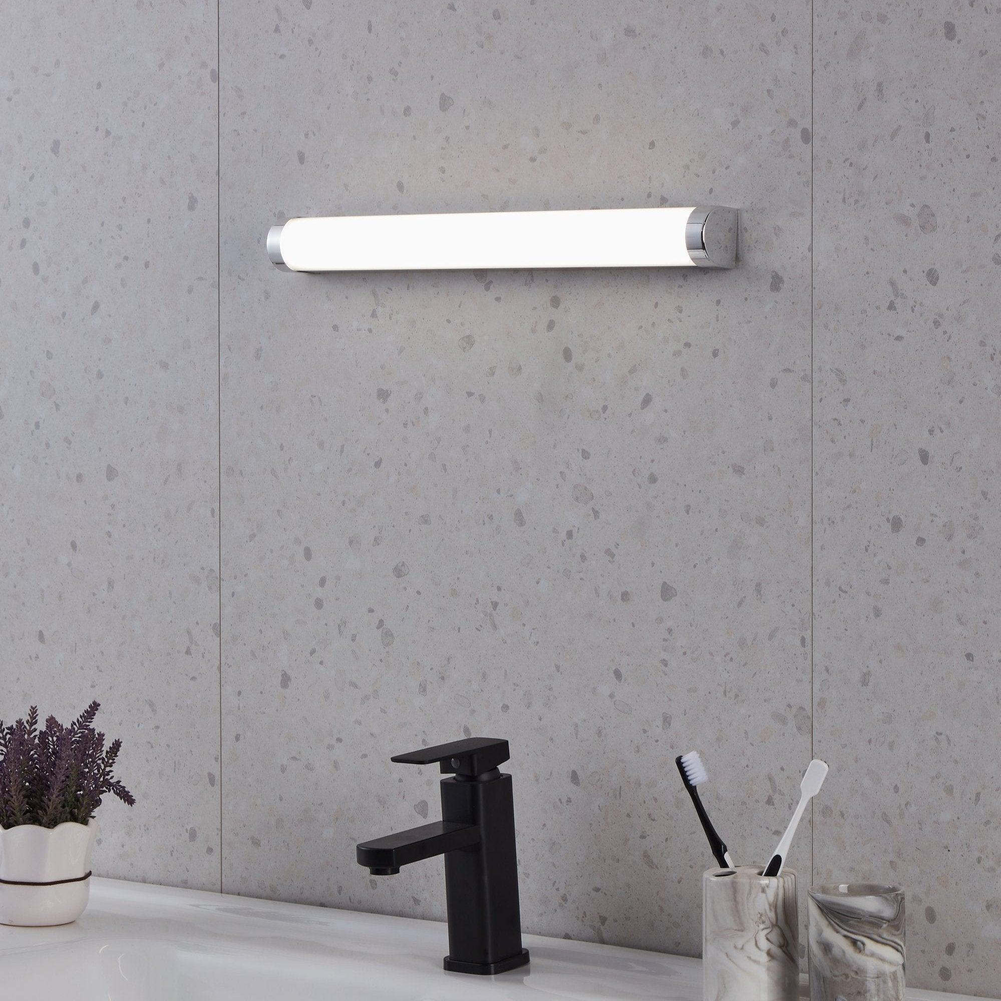 eglo tragacete 1 ip44 chrome bathroom wall mirror light 45cm